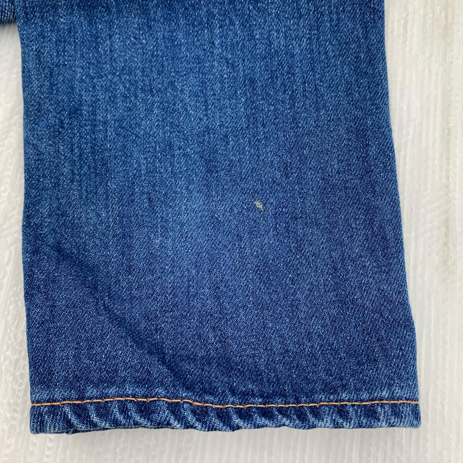 デニムパンツ カモフラージュ リペア加工 バックstar刺繍 デニムパンツ ネイビー