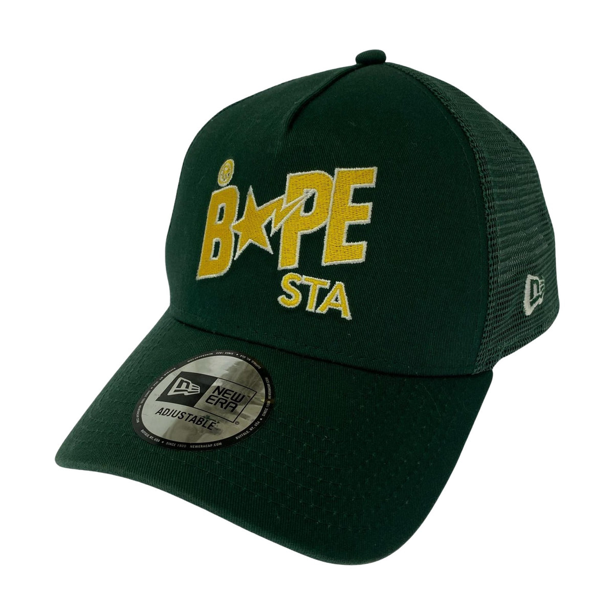 キャップ BAPE STA ﾛｺﾞ ﾒｯｼｭ 緑 グリーン