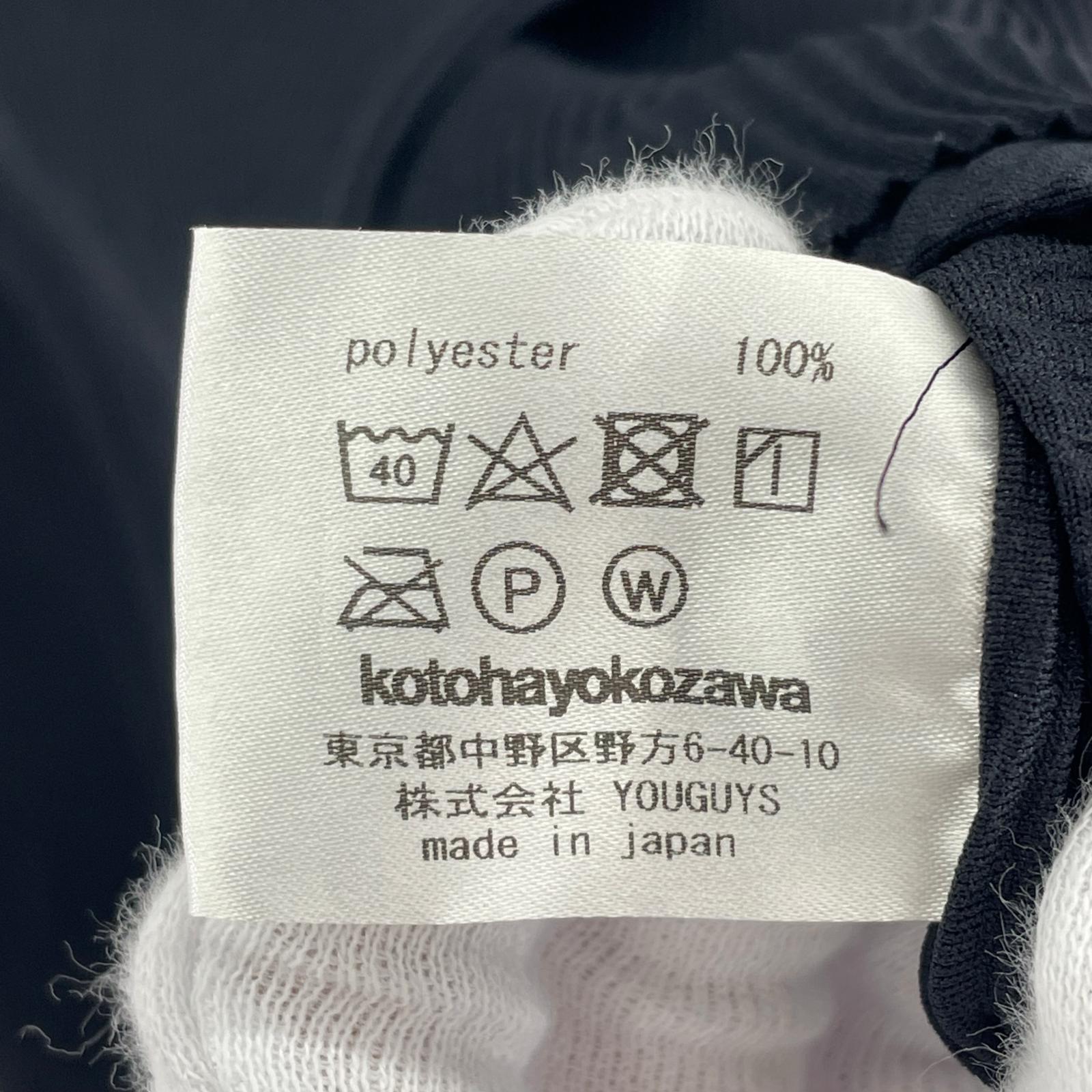 半袖Ｔシャツ kotohayokozawa todo S/S ハイネックプリーツカットソー 黒 ブラック