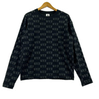長袖Ｔシャツ ｻｰﾏﾙﾛﾝT　総柄　S S ブラック