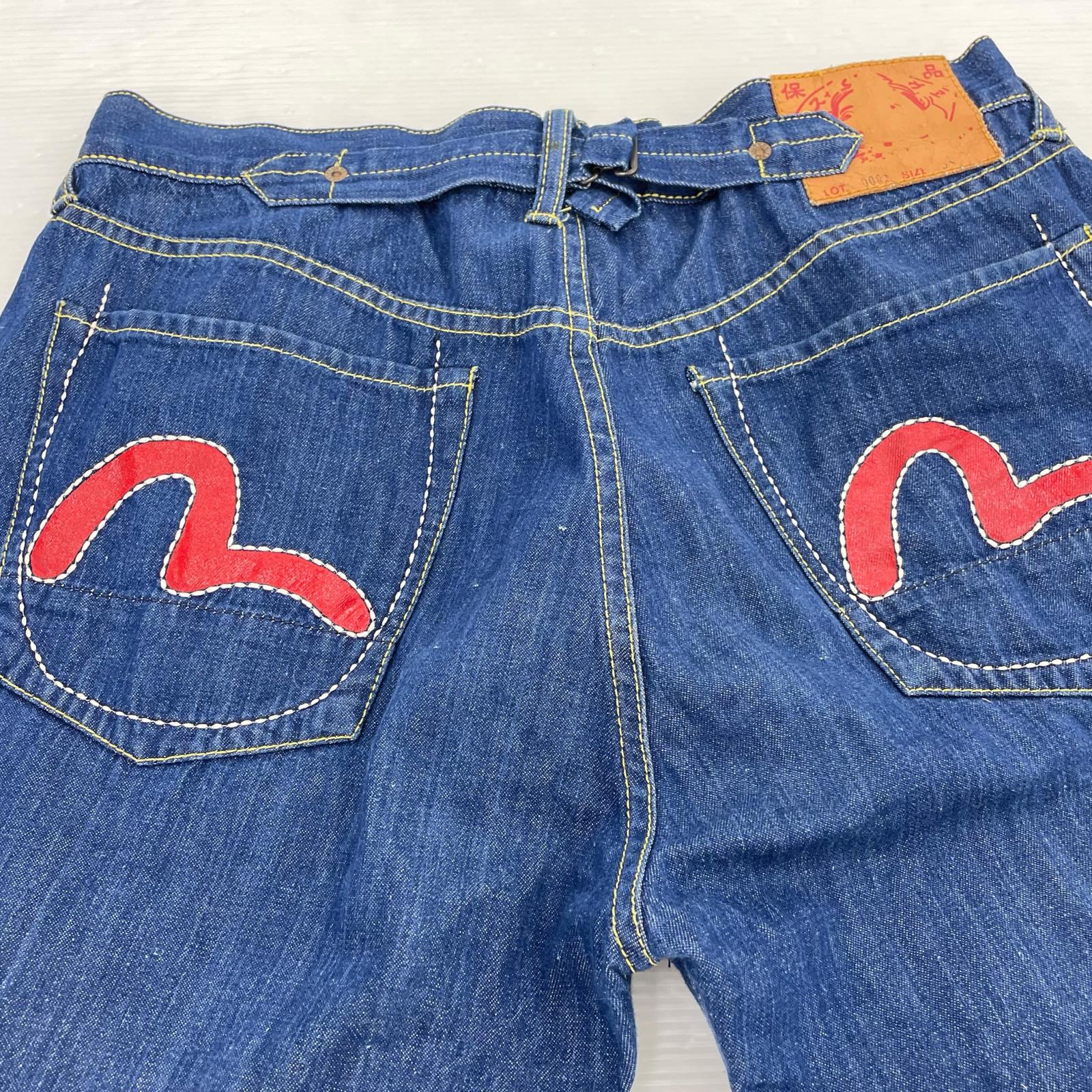デニムパンツ 0002 黄耳 w34 シンチバック 赤カモメ 34 ブルー