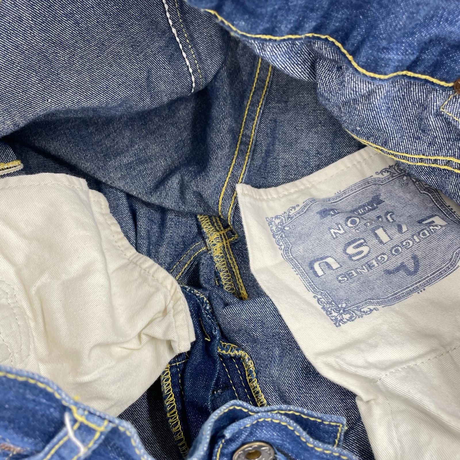 デニムパンツ 0002 黄耳 w34 シンチバック 赤カモメ 34 ブルー