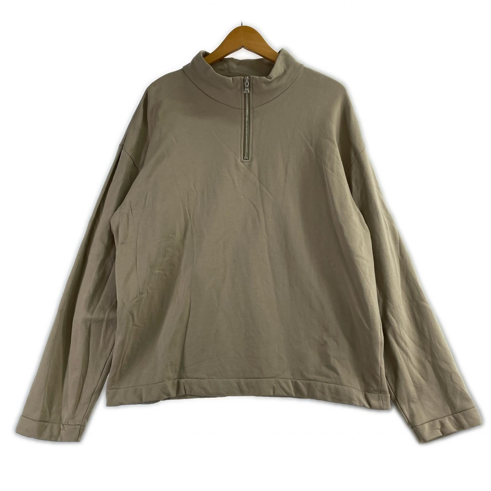 スウェット ELASTIC HIGH GAUGE SWEAT HALF ZIP 3 ベージュ