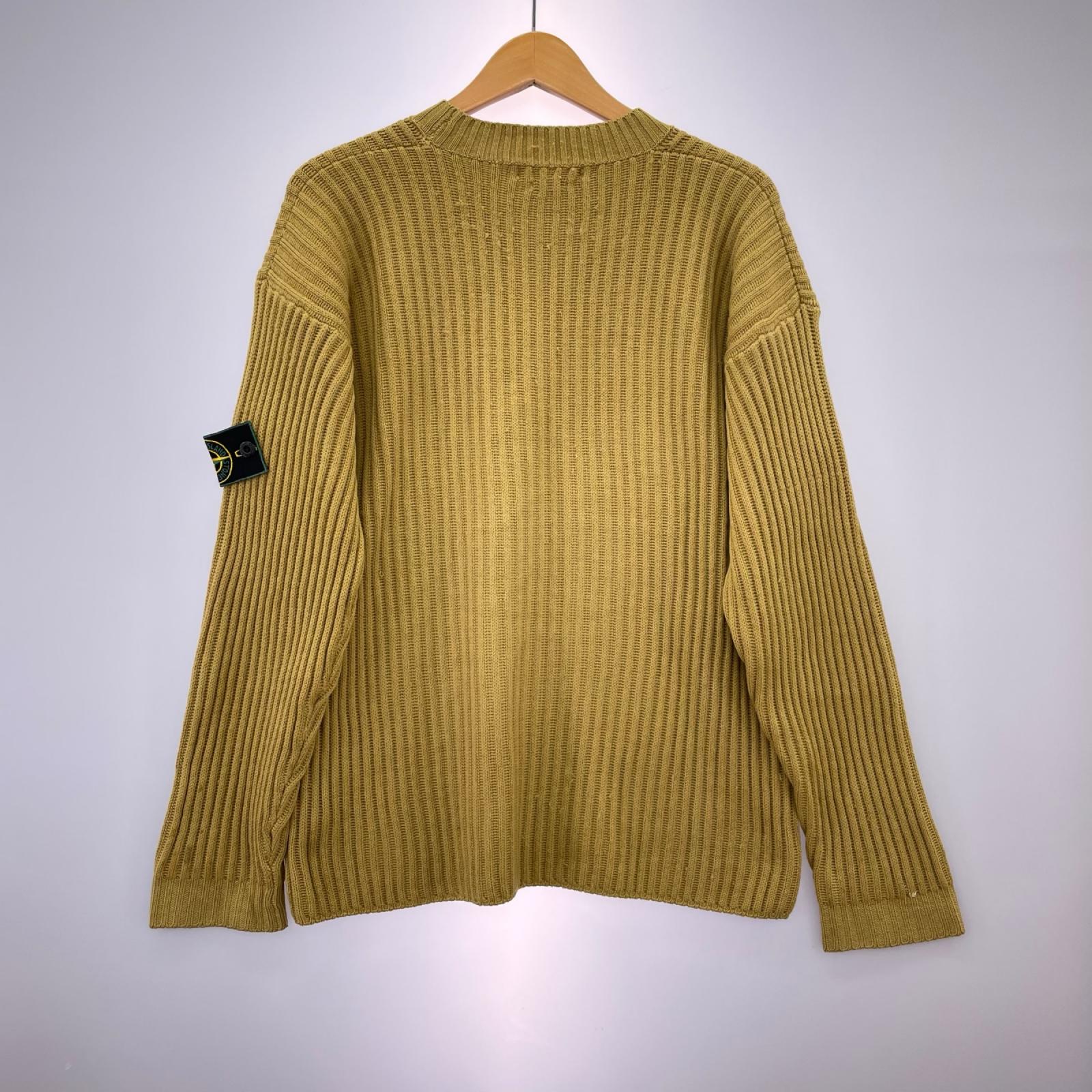 ニット STONE ISLAND 90s ｸﾞﾘｰﾝｴｯｼﾞ ｳﾞｧｰｼﾞﾝｳｰﾙﾆｯﾄ S ﾏｽﾀｰﾄﾞ S