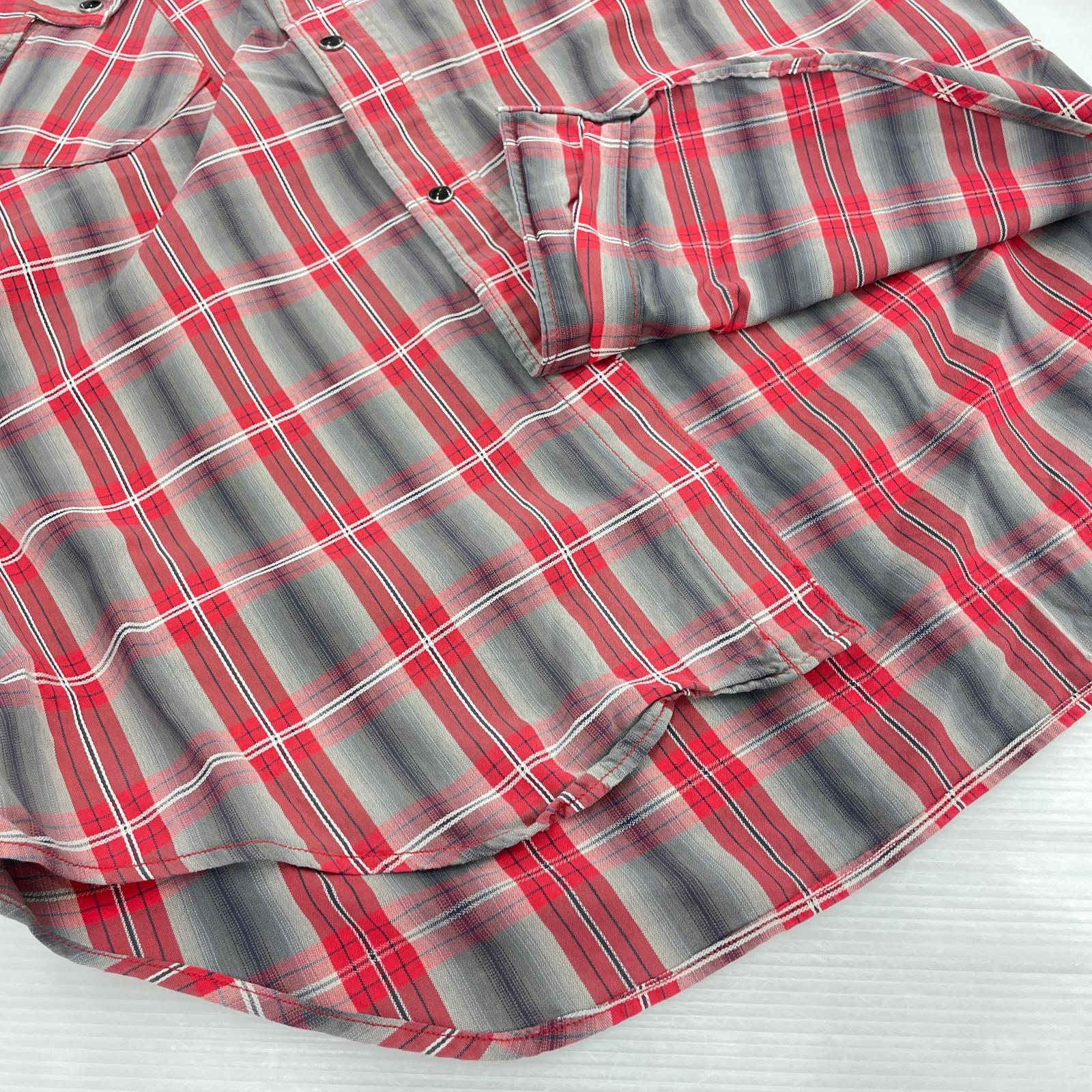 長袖シャツ STYLE EYES チェックウエスタンシャツ L 赤 L