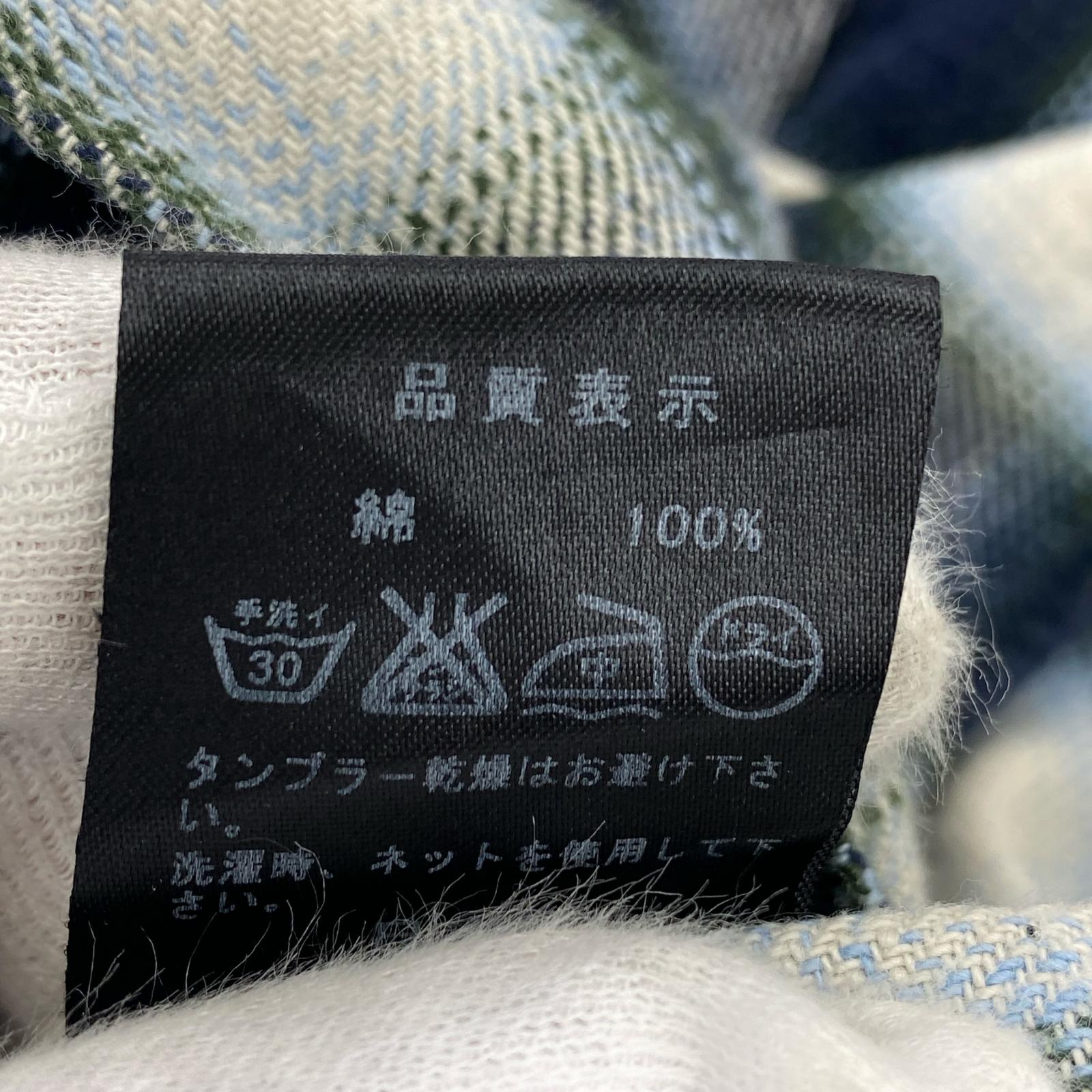 長袖シャツ オンブレチェック 紺 M