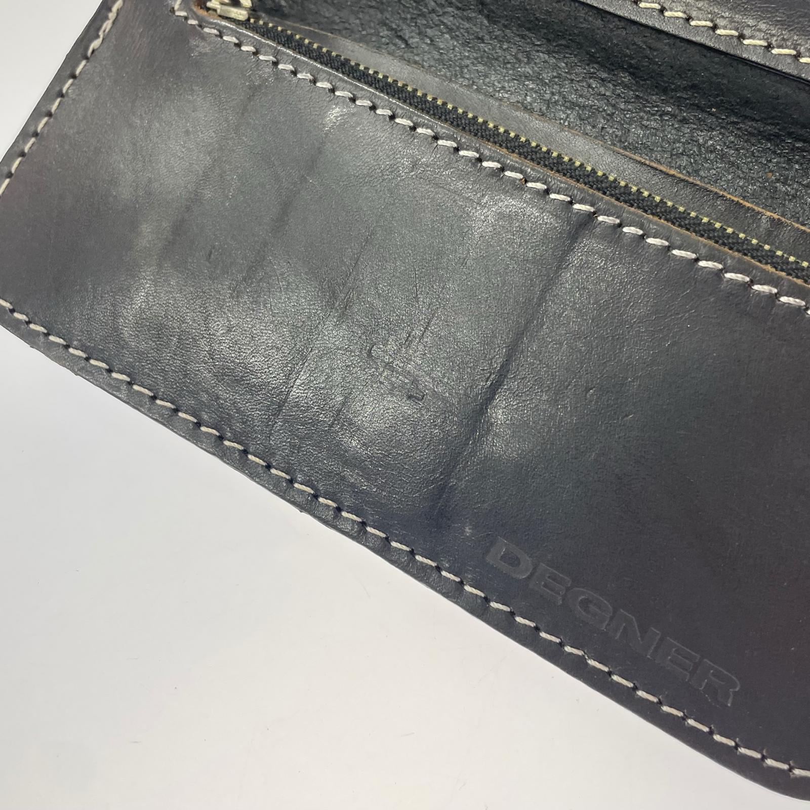 長財布 DEGNER 花山 レザーロングウォレット BLK ブラック