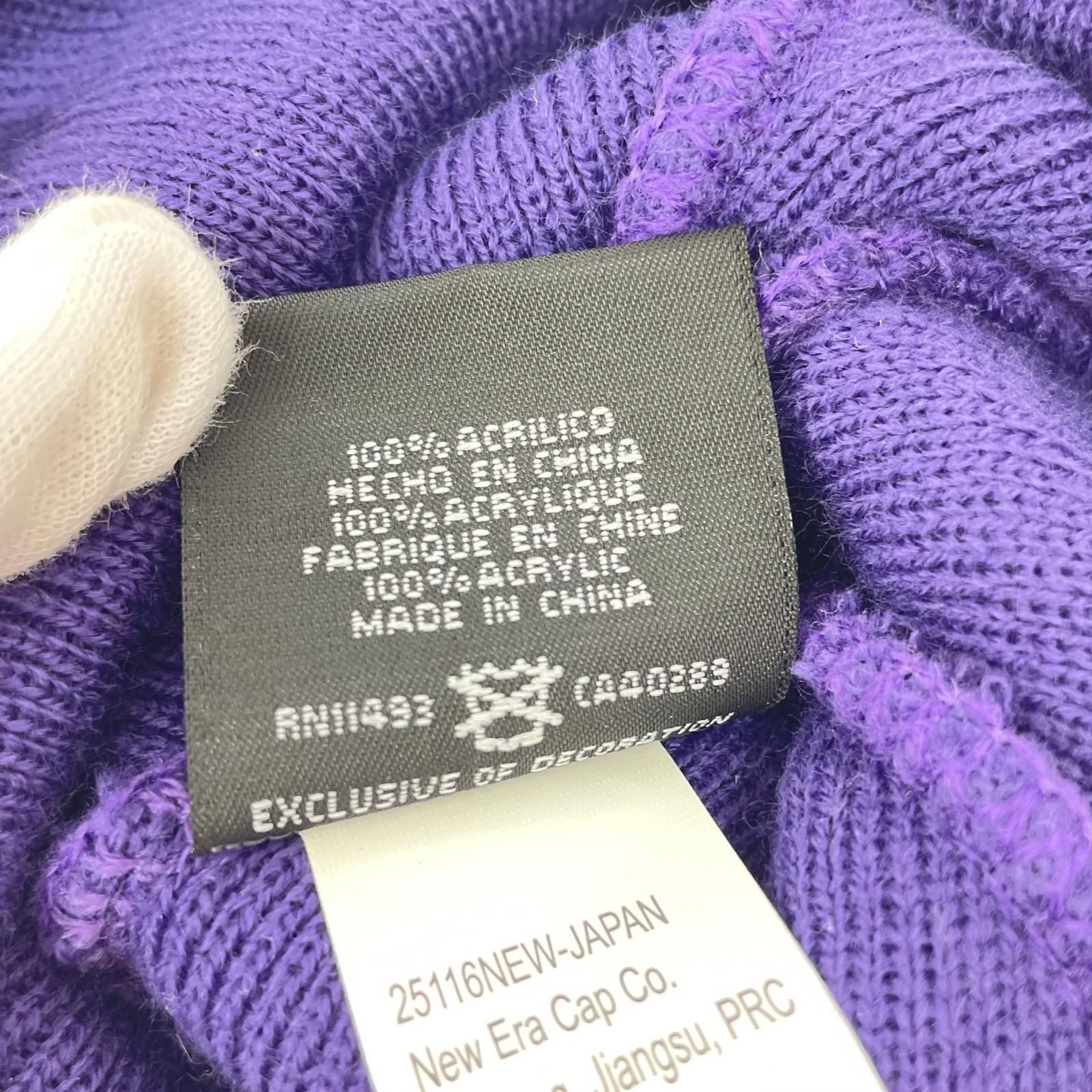 ニットキャップ ×NEW ERA SWAROVSKI S LOGO BEANIE パープル