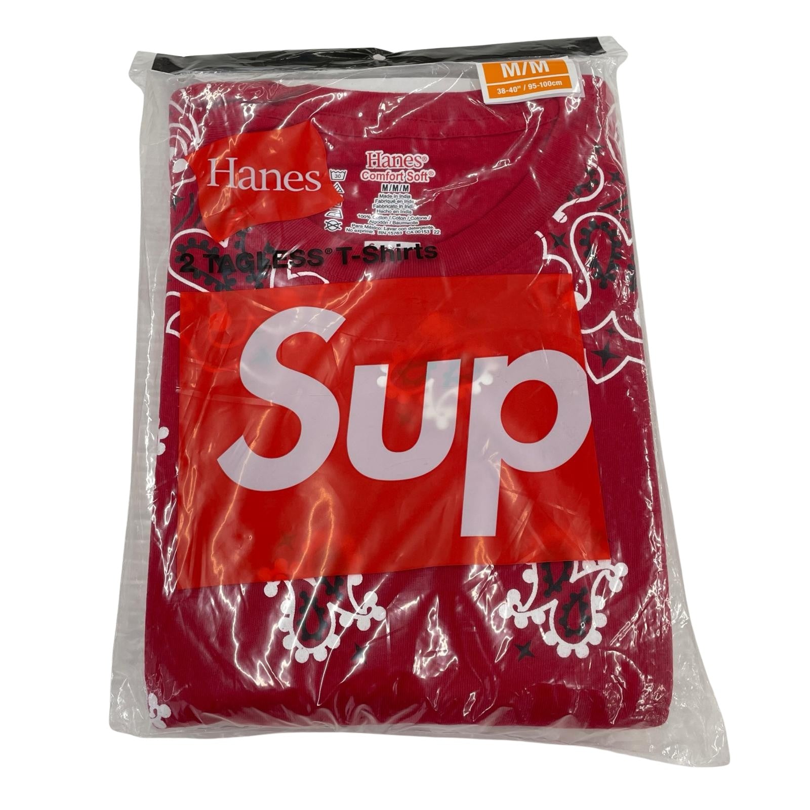 半袖Ｔシャツ HANES BANDANA TAGLESS TEES 2 PACKS 赤 (M) M レッド