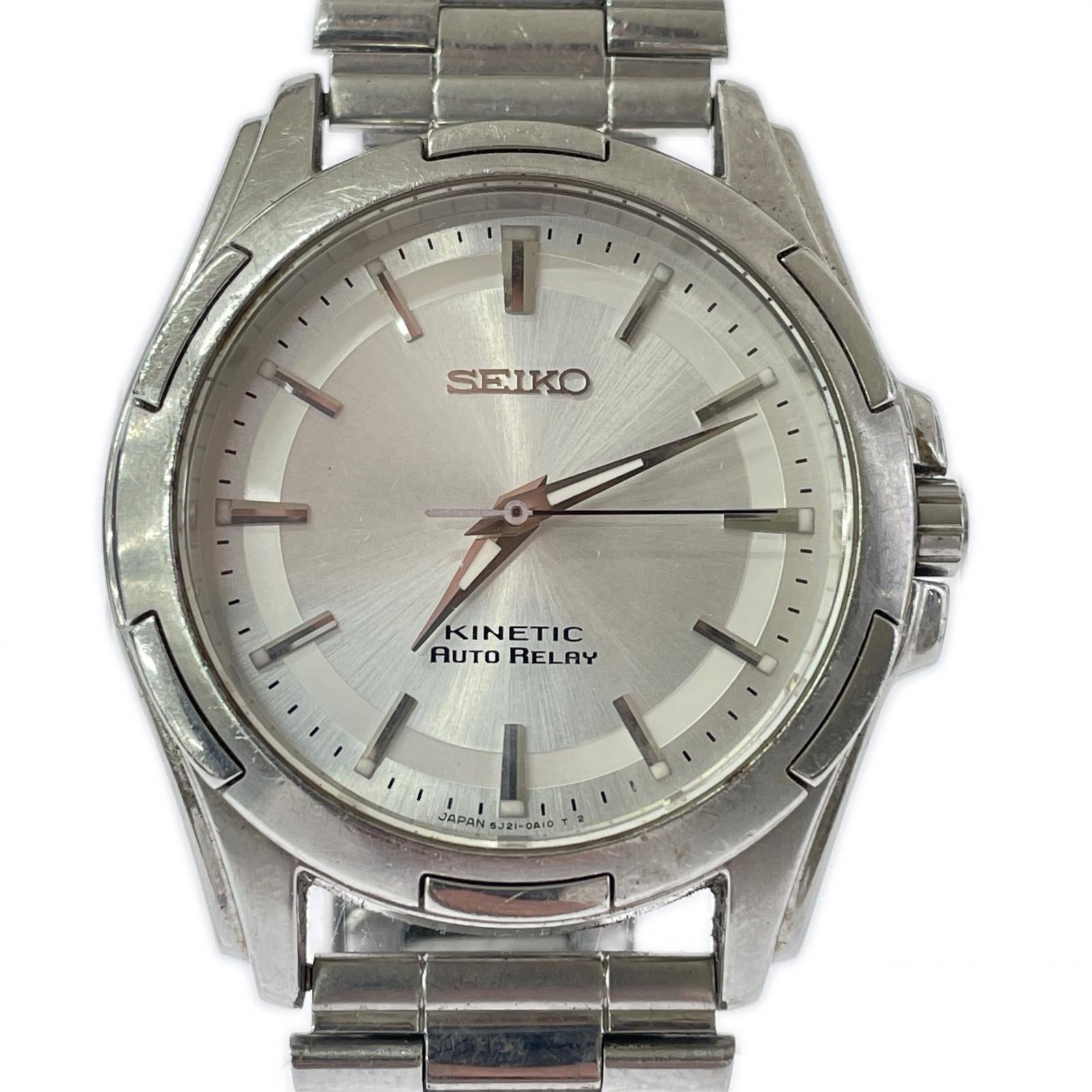 腕時計 SEIKO KINETIC AUTO RELAY 5J21-0A10 シルバー