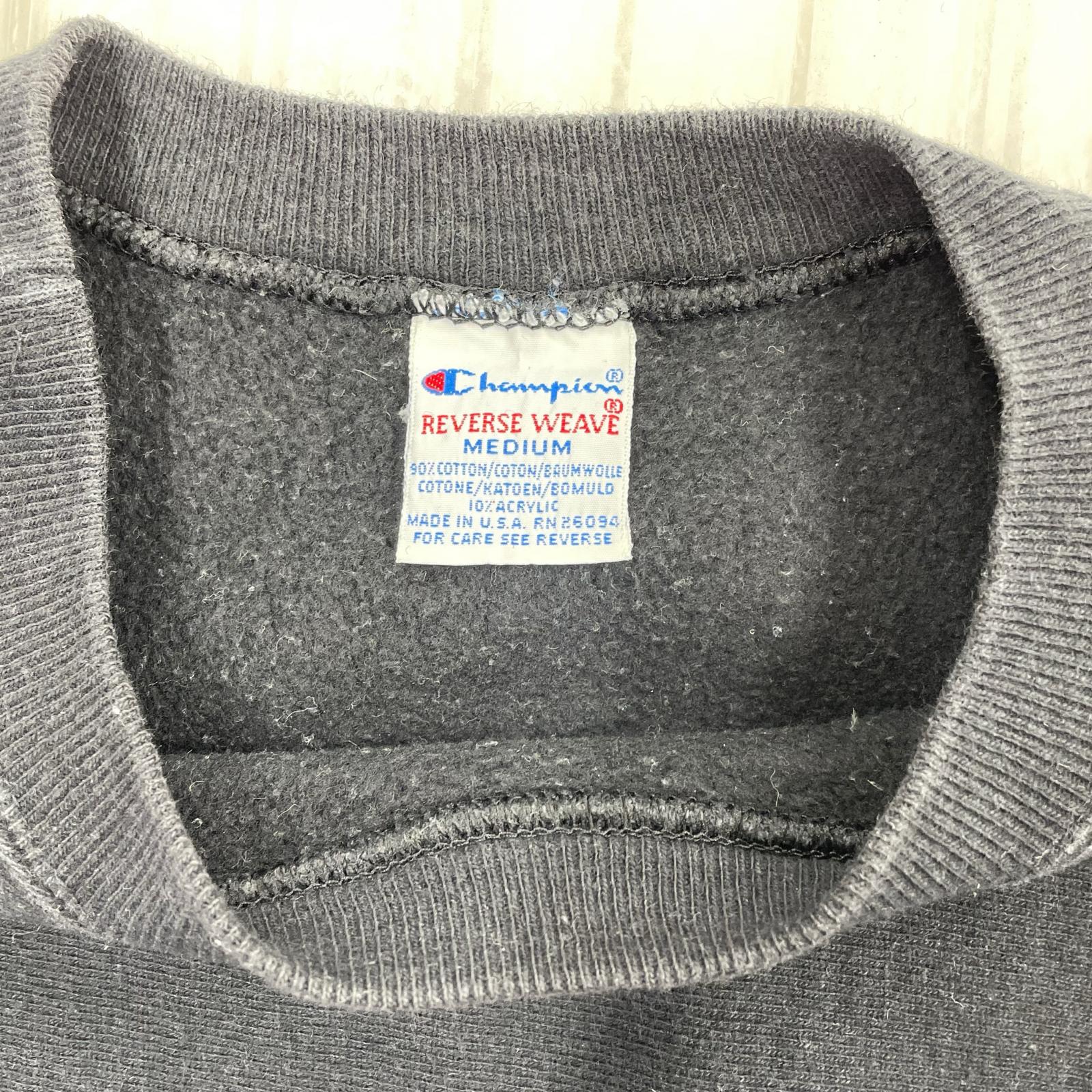 スウェット 90s 刺繍タグ REVERSE WEAVE (M) 黒 M ブラック