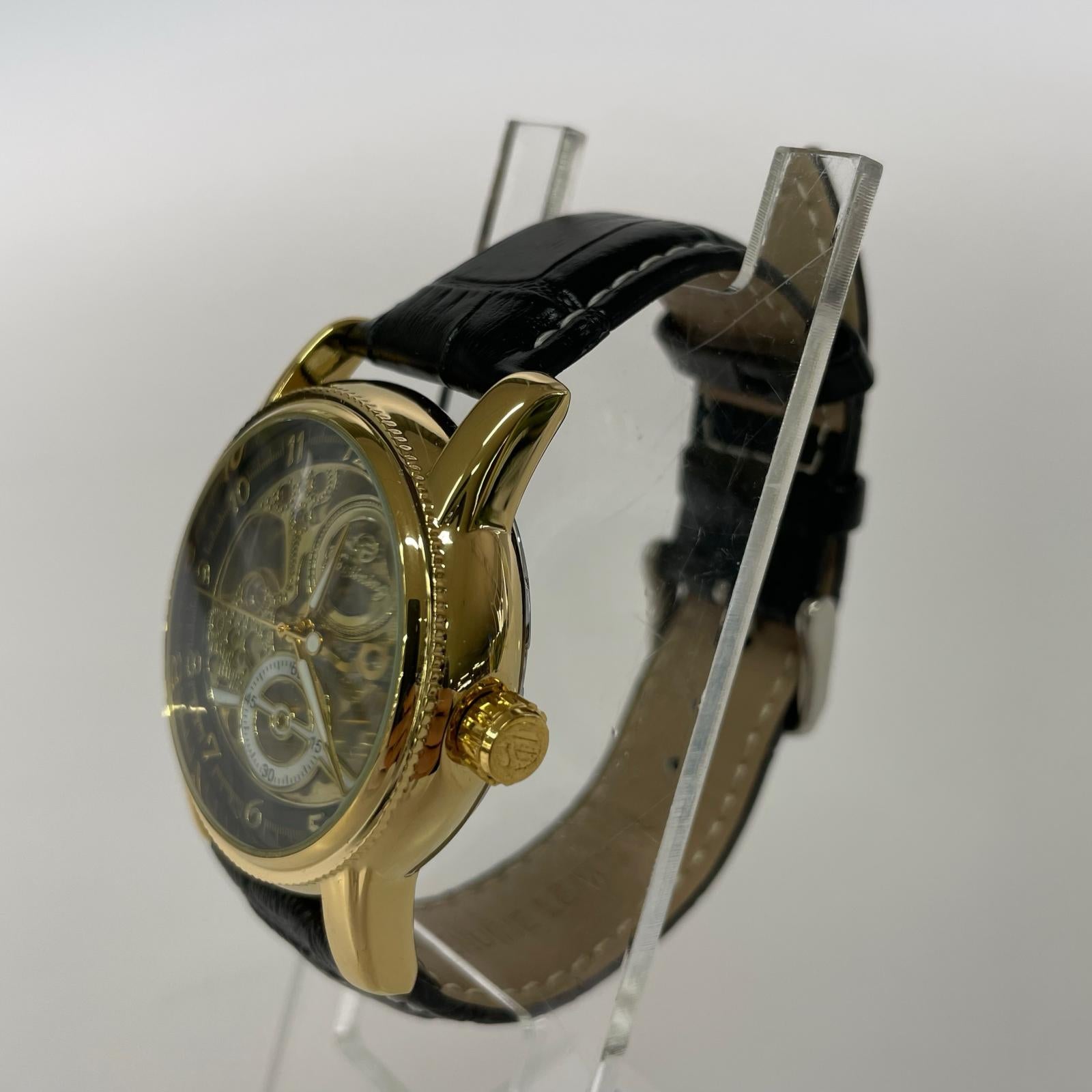 腕時計 AT Forsining H289M スケルトン ブラック