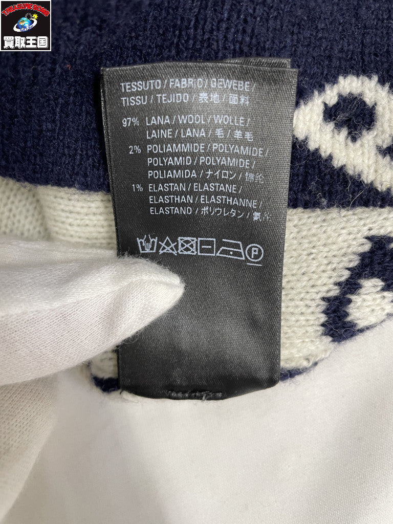 20AW ALL OVER LOGO CREWNECK/S/ネイビー