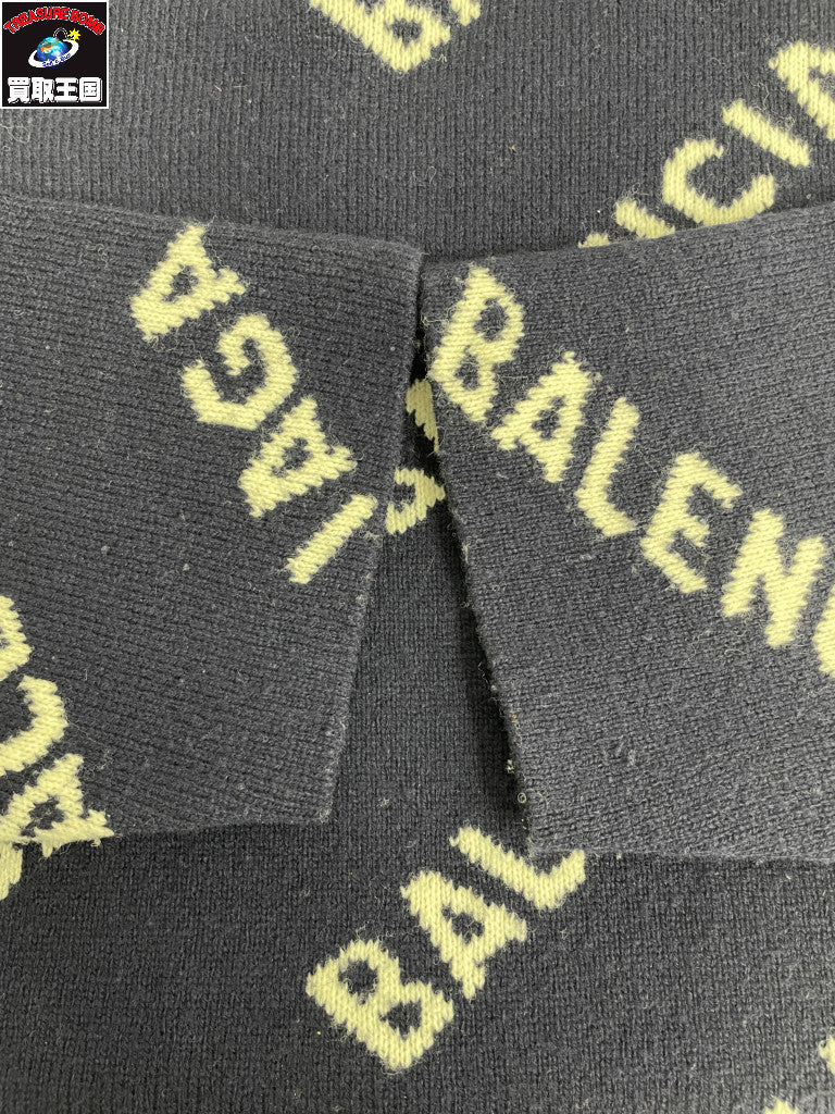 20AW ALL OVER LOGO CREWNECK/S/ネイビー
