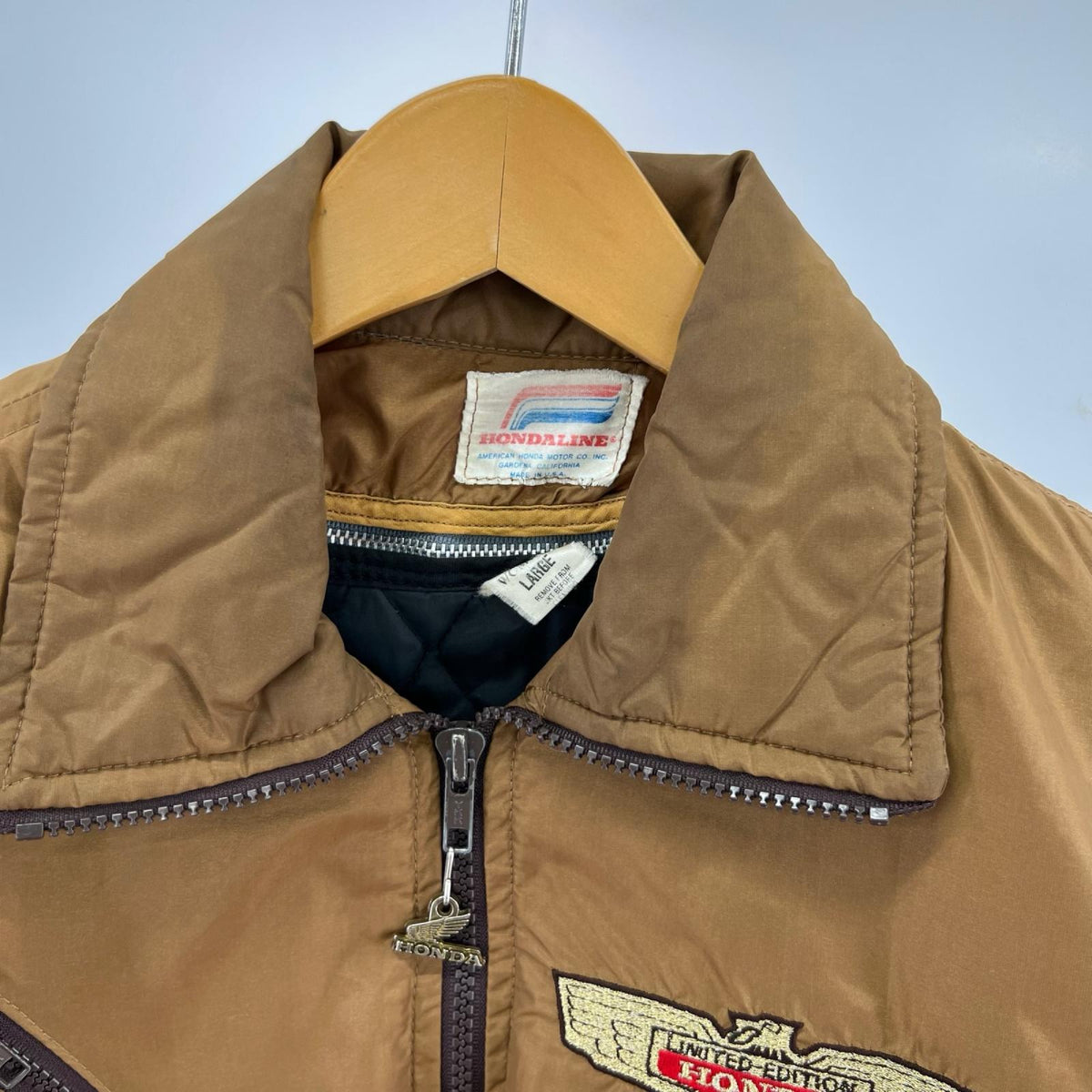 ジャケット 70s HONDA LINE USA製 中綿ナイロンジャケット BRW L