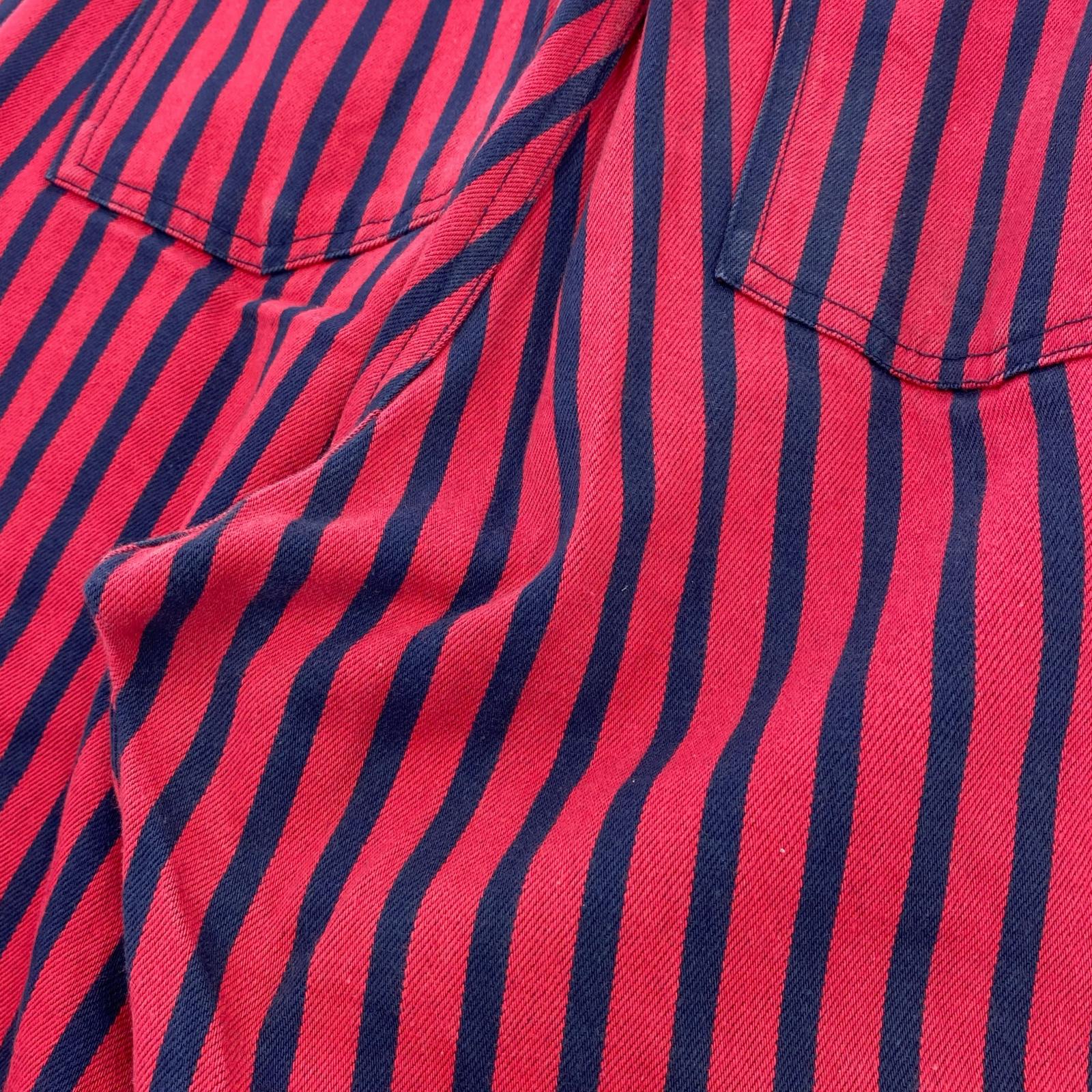 パンツ AD2001 HOMME PLUS rubber coating stripe S レッド