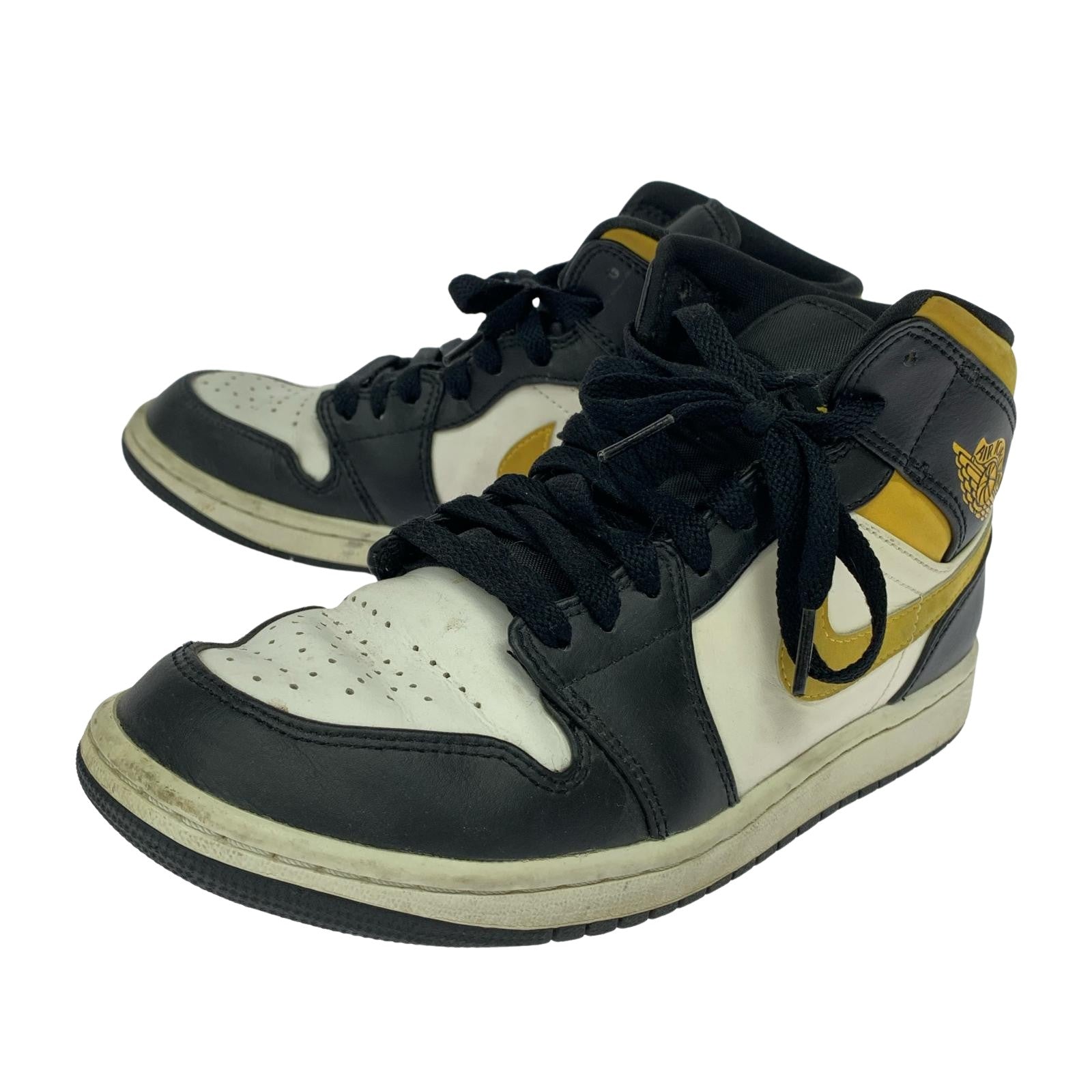スニーカー Air Jordan 1 Mid (25cm) 554724-177 White/Pollen-Black 25cm (US7 UK6 1/2 EU40)