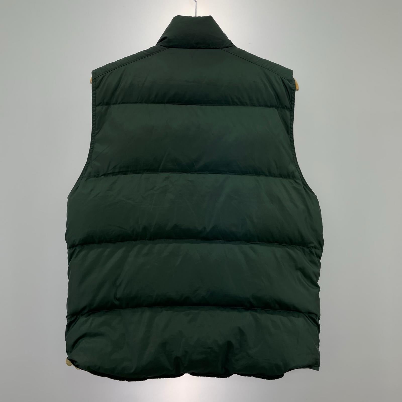 ダウンベスト 90ｓ　グリーン×ベージュ　M M