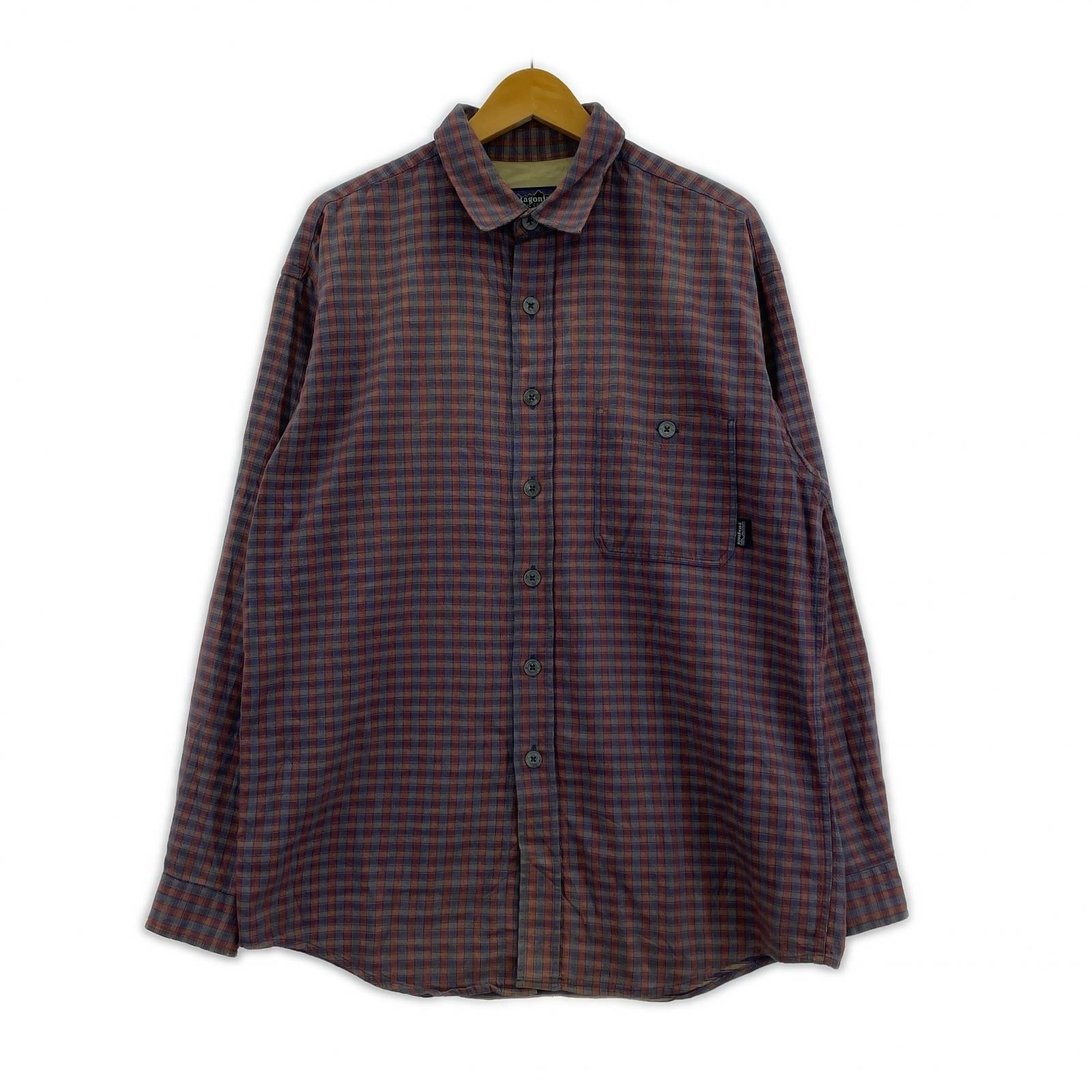 長袖シャツ yarn-dye work shirt M M パープル