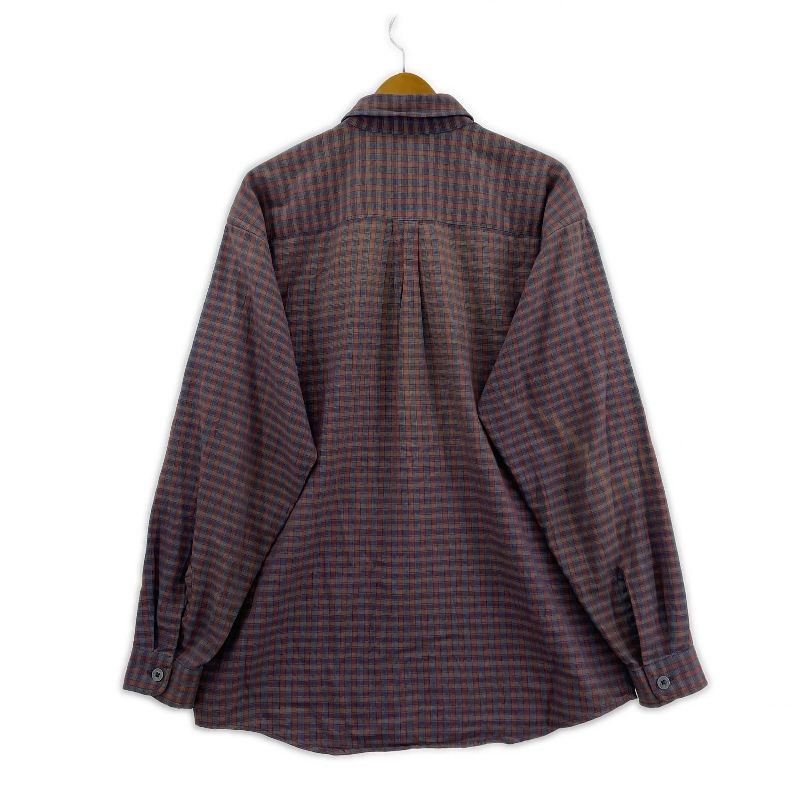 長袖シャツ yarn-dye work shirt M M パープル