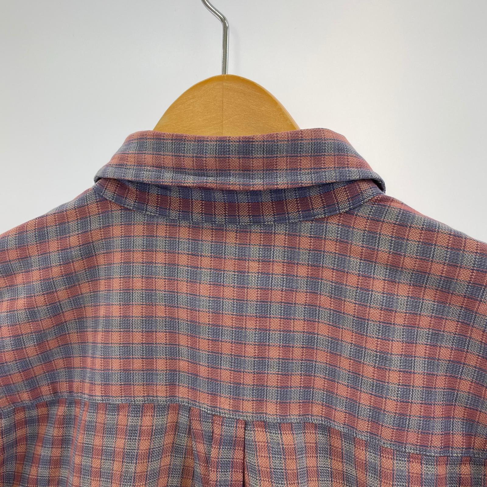 長袖シャツ yarn-dye work shirt M M パープル