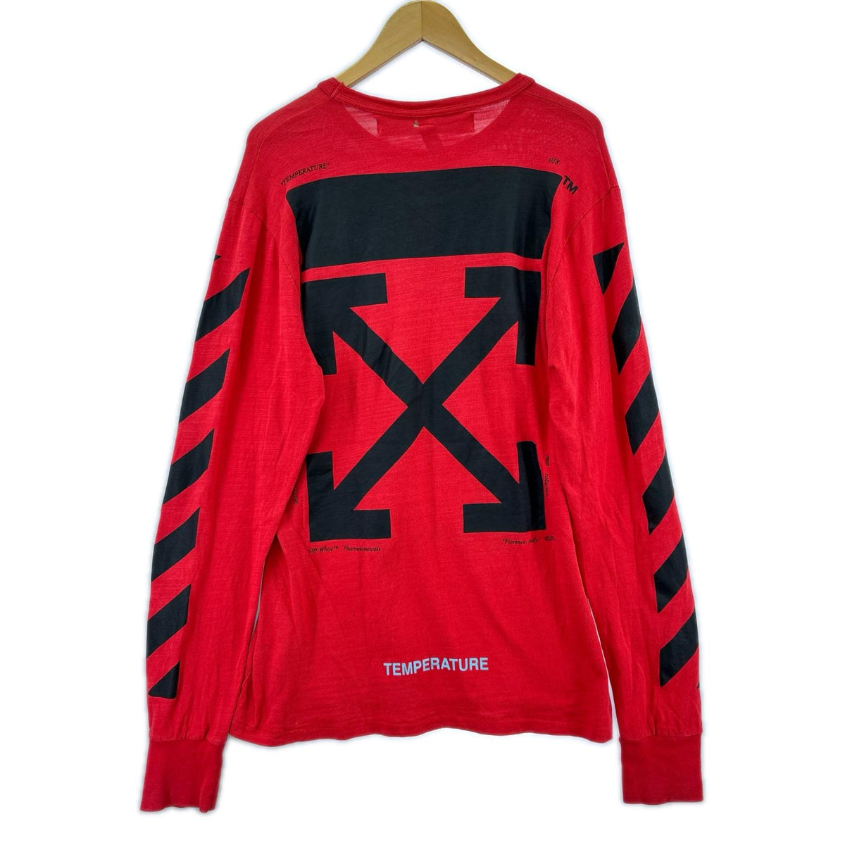 長袖Ｔシャツ OFF-WHITE DIAG MONALISA L/S TEE OMAB001S18001012 赤 (M) M レッド