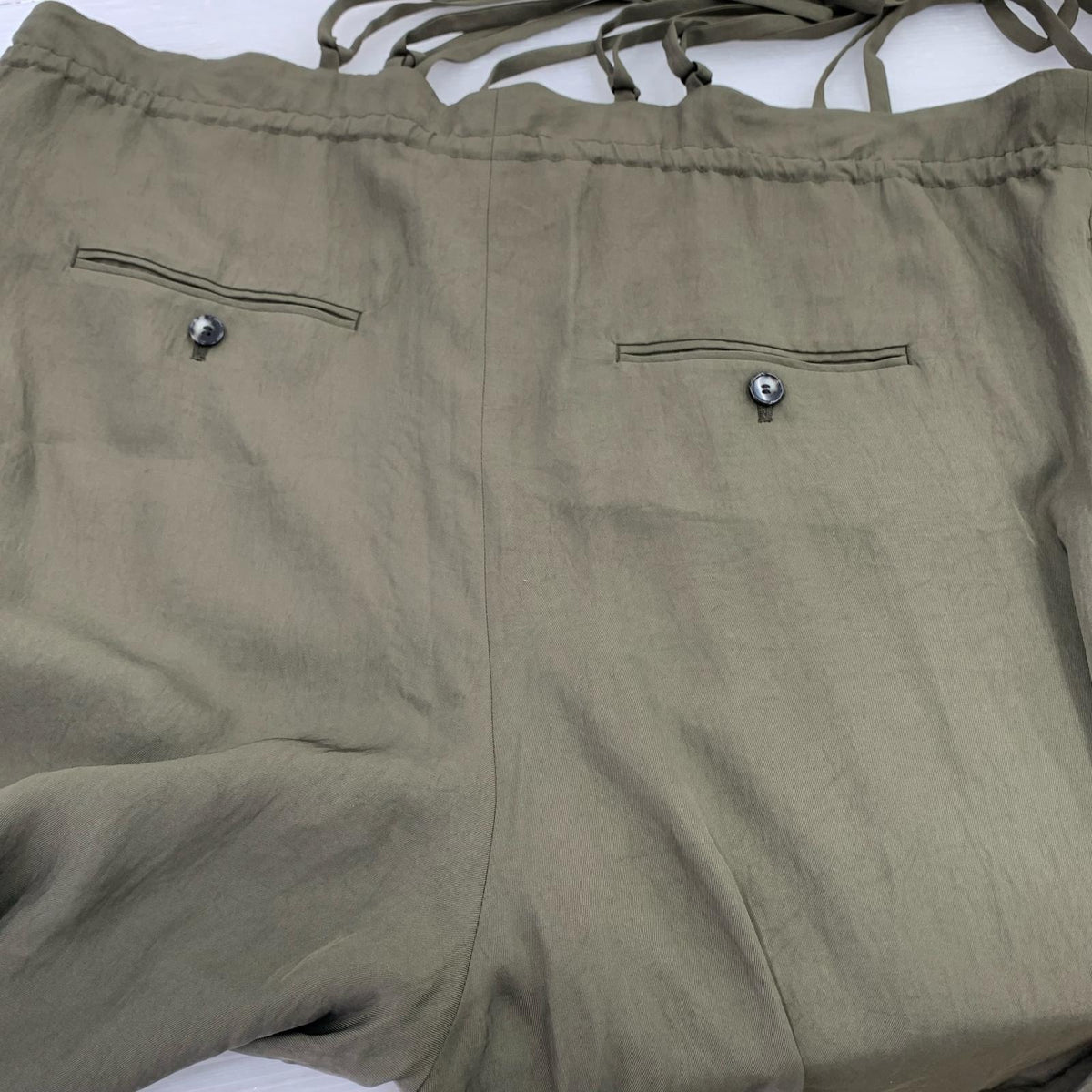 サロペット ACETATE BRIGHT TWILL SALOPETTE 38 カーキ