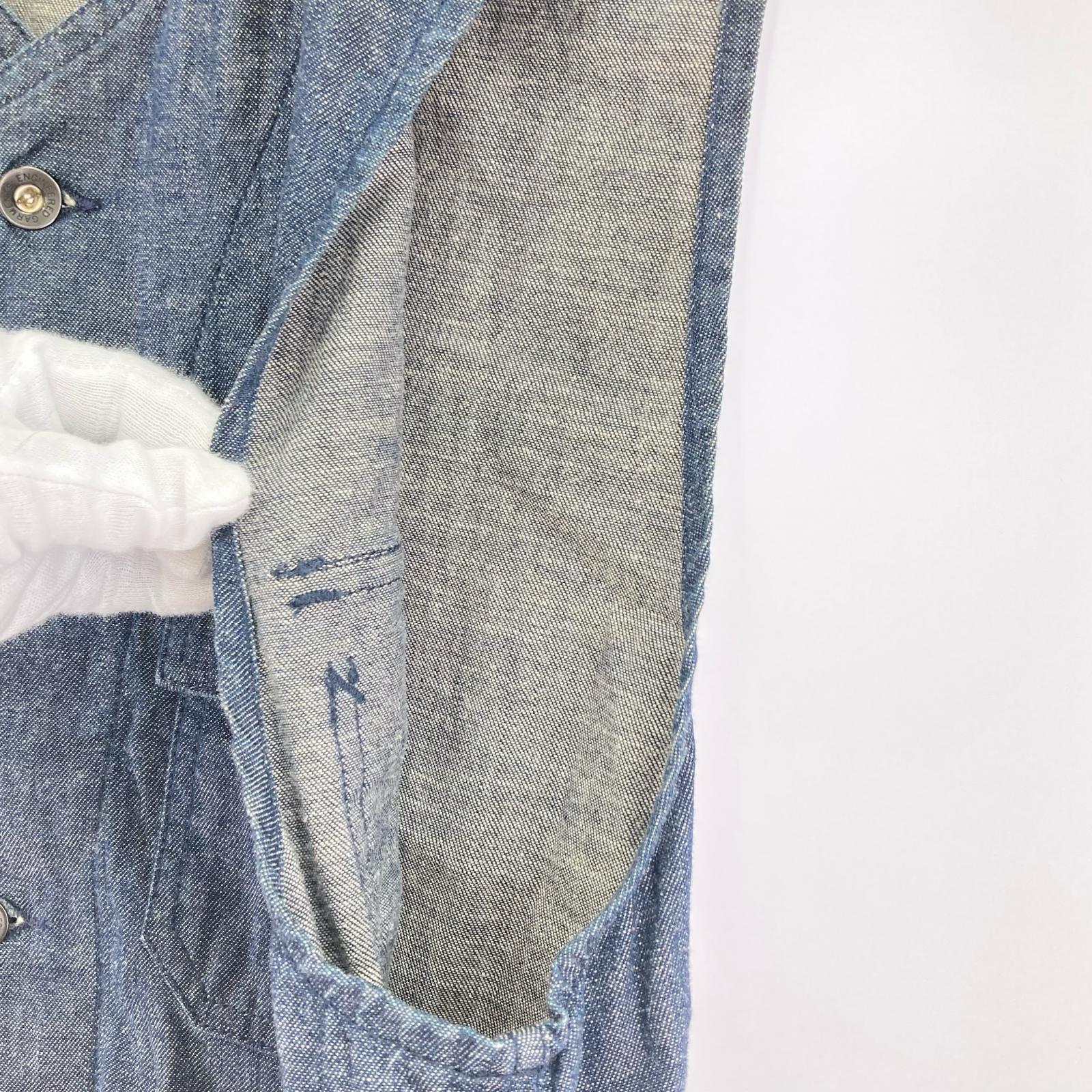 長袖シャツ Engineered Garments デニムベスト 紺 (S) S