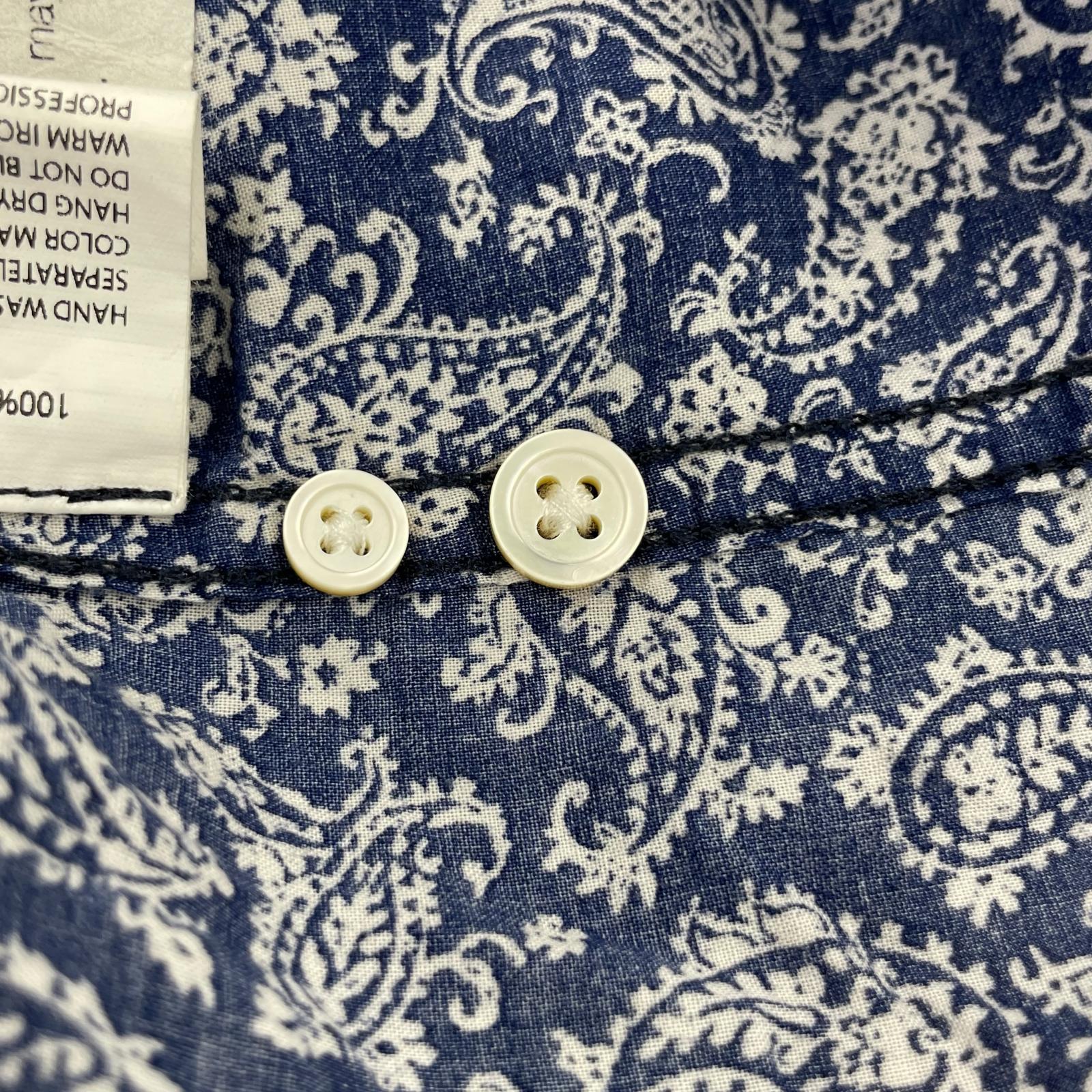 半袖シャツ Engineered Garments S/Sシャツ ペイズリー柄 紺 (S) S