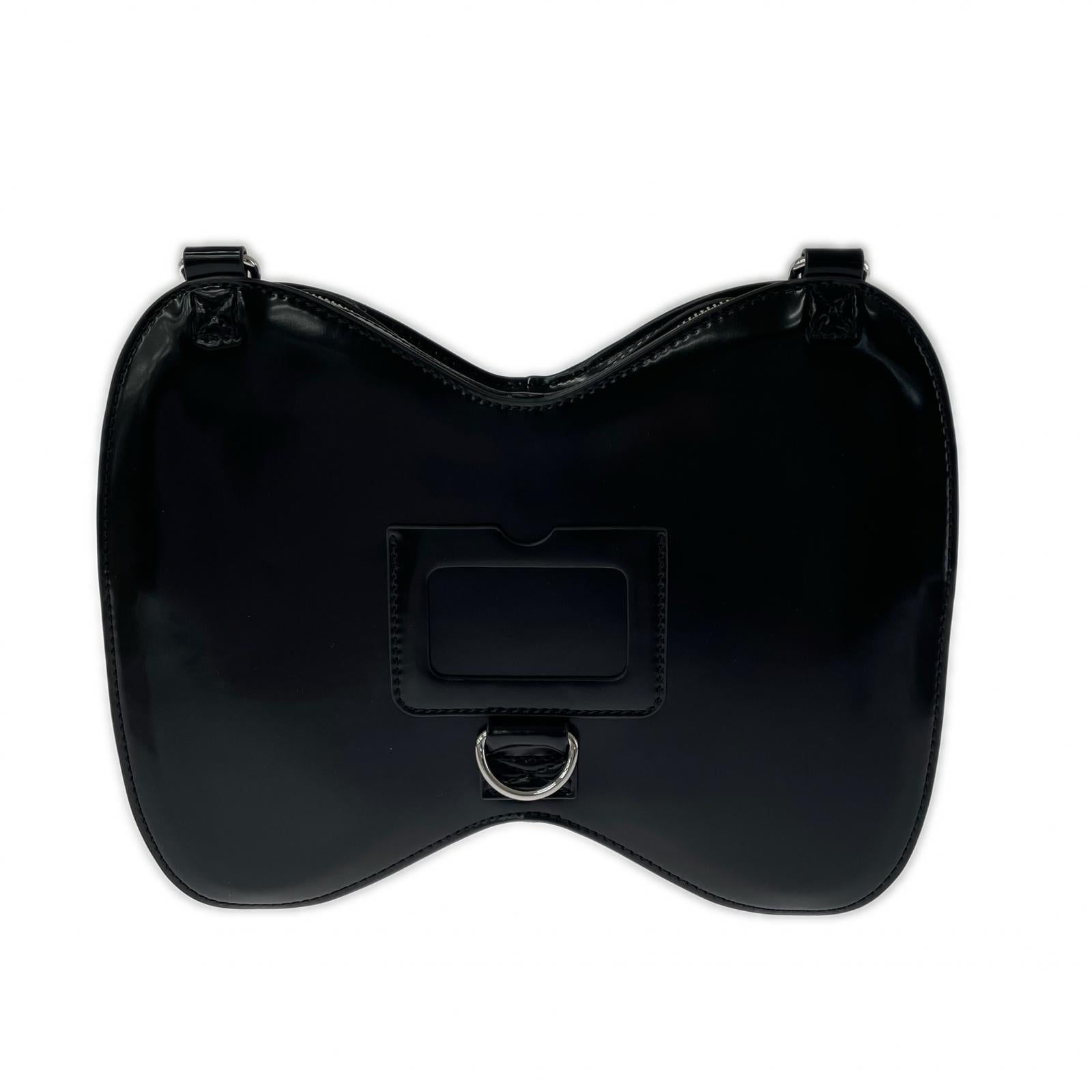 ショルダーバッグ Bow Bag レザー リボン型バッグ 黒 ブラック