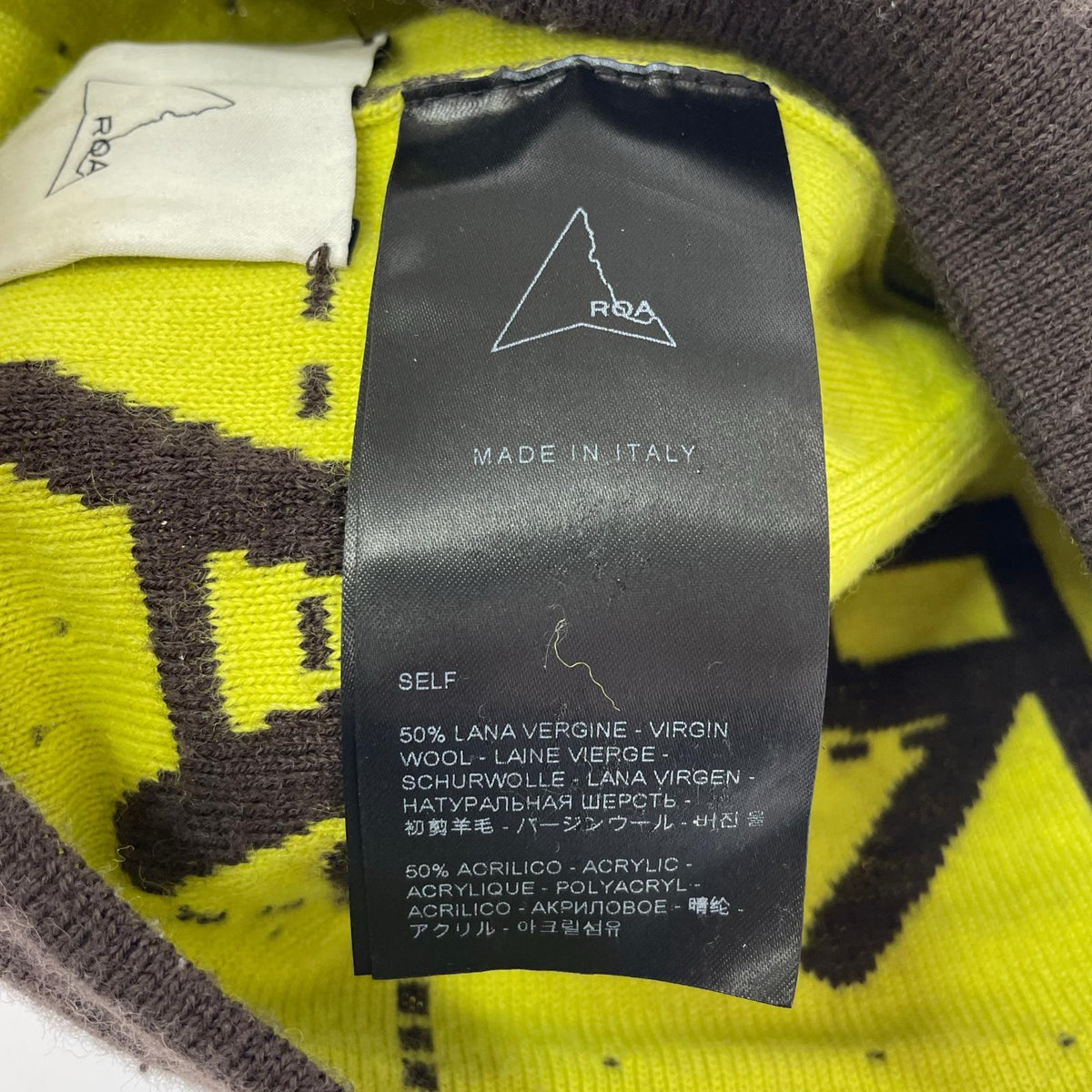 ニットキャップ ROA DIAL WOOL BEANIE 茶 ブラウン