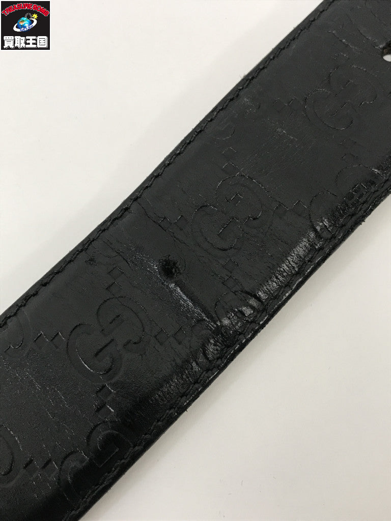 インターロッキングG ベルト レザー 黒