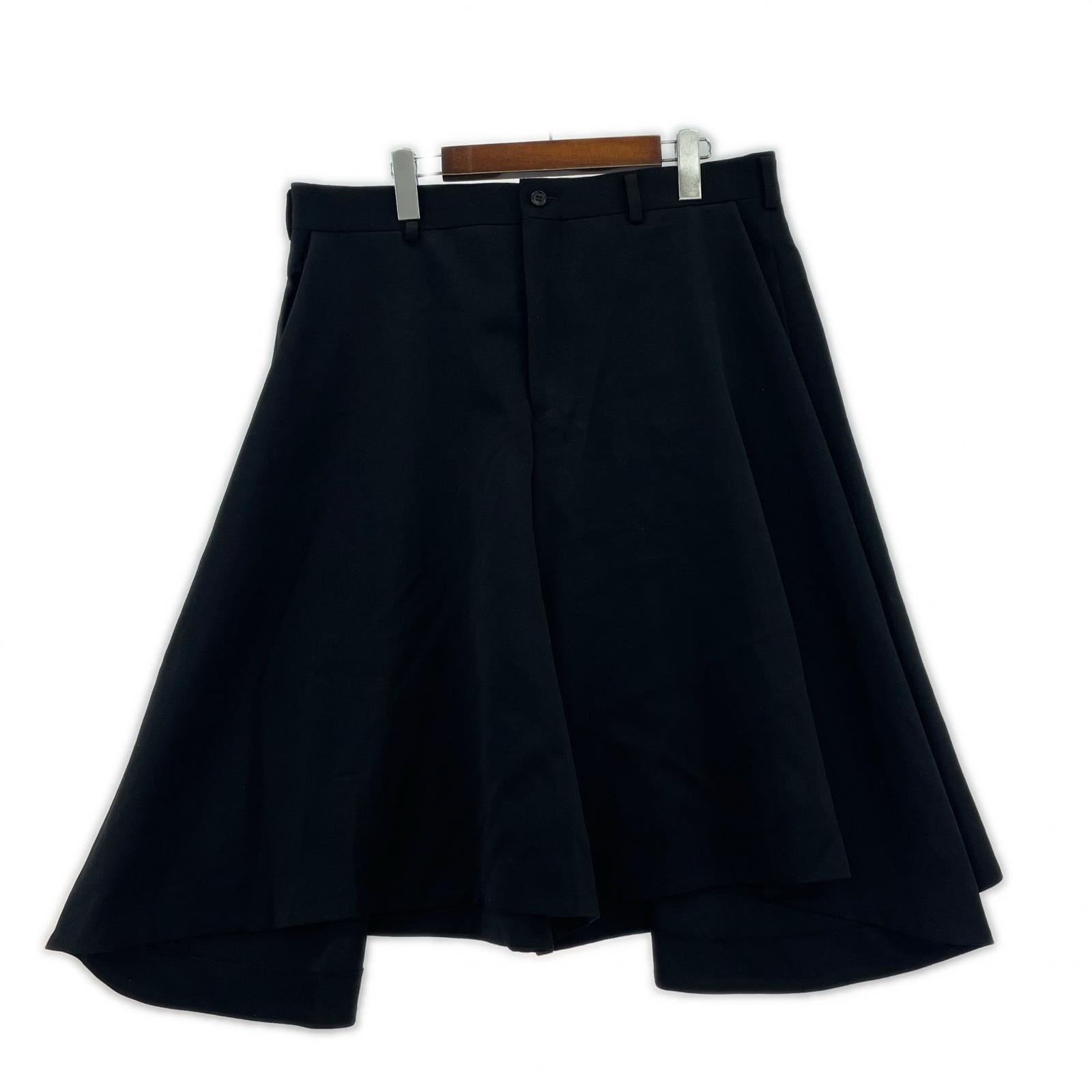 パンツ HOMME PLUS 26SS ウールサテンパンツ (XL) ブラック