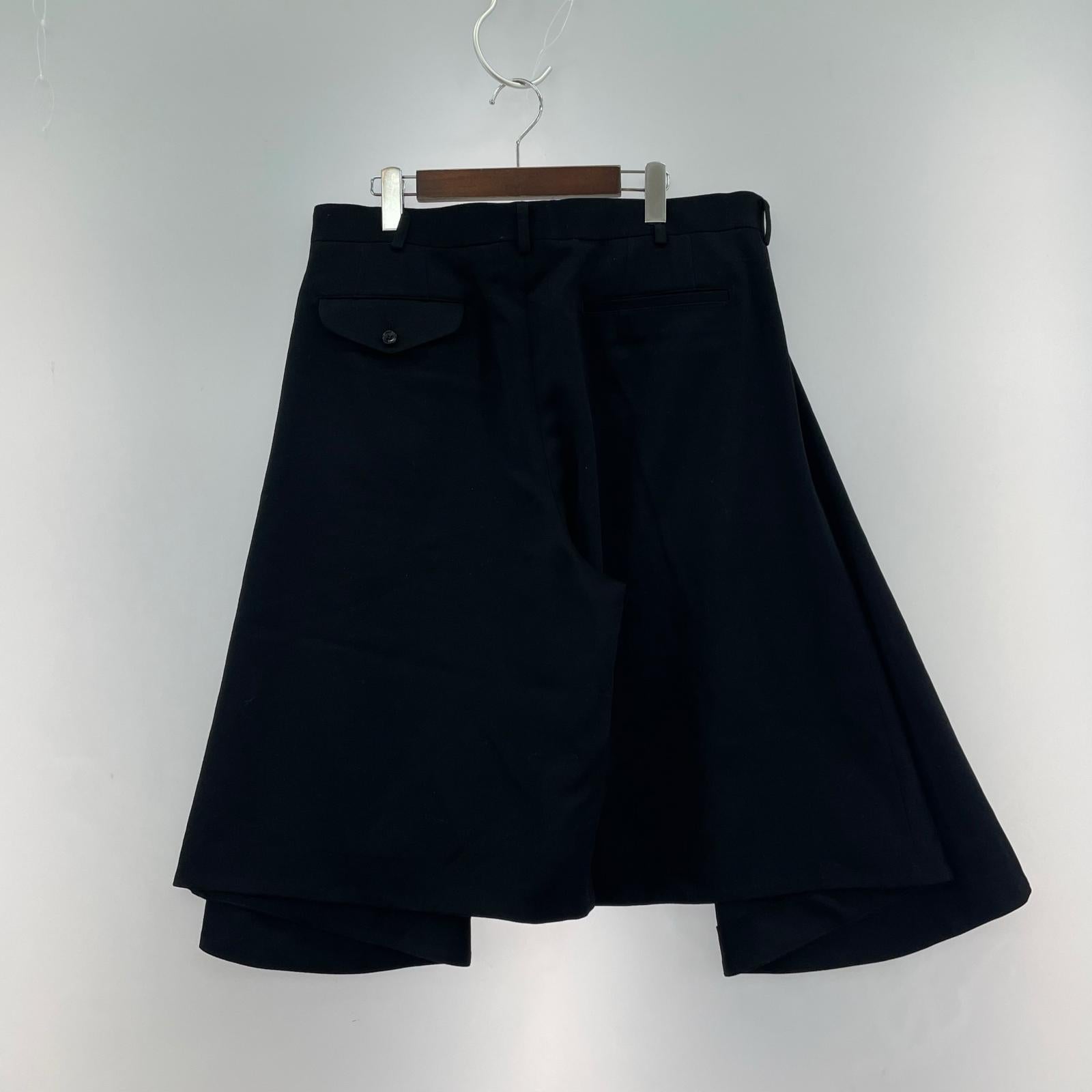 パンツ HOMME PLUS 26SS ウールサテンパンツ (XL) ブラック