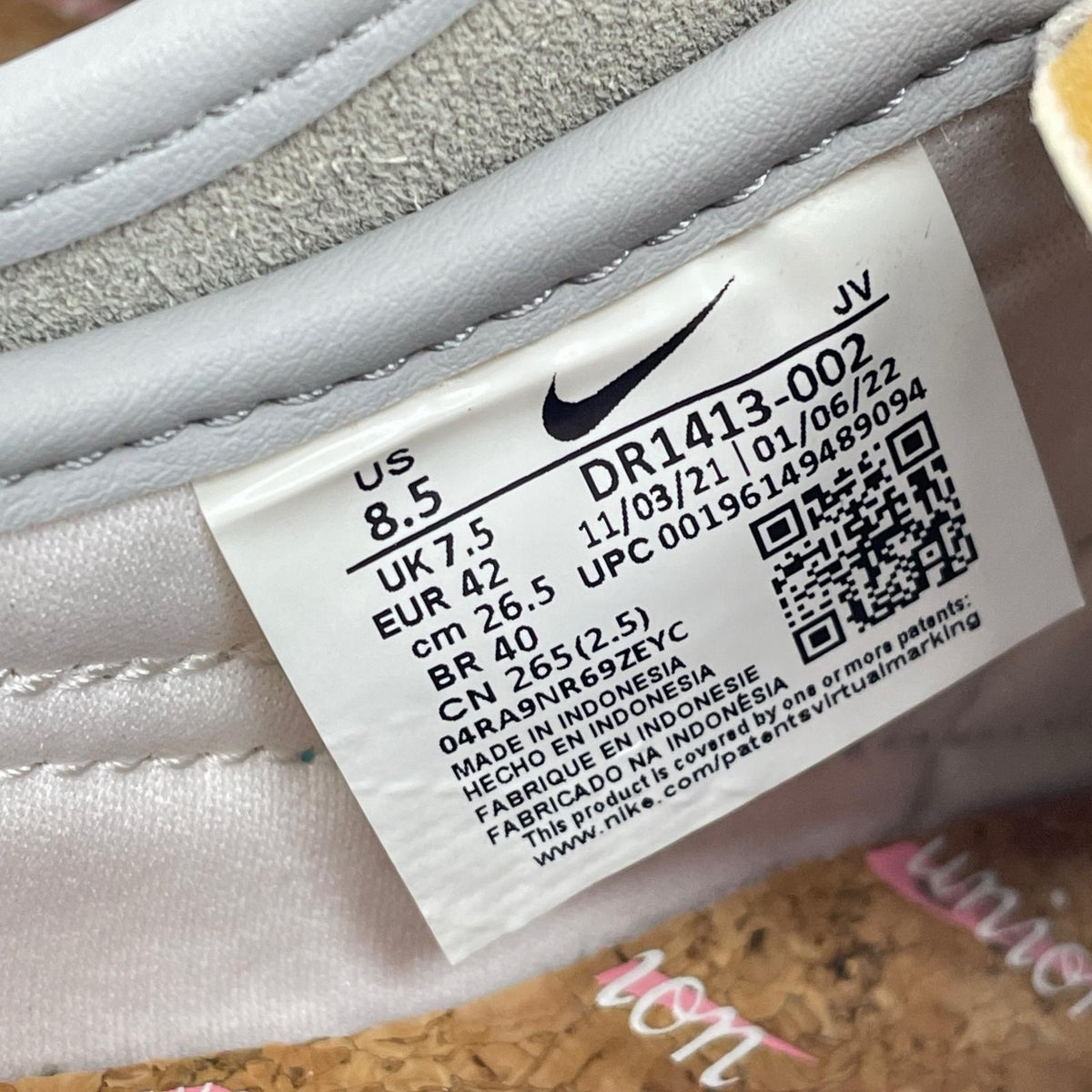 スニーカー DR1413-002 UNION Cortez SP 26.5cm 26.5cm (US8 1/2 UK8 EU43) グレー