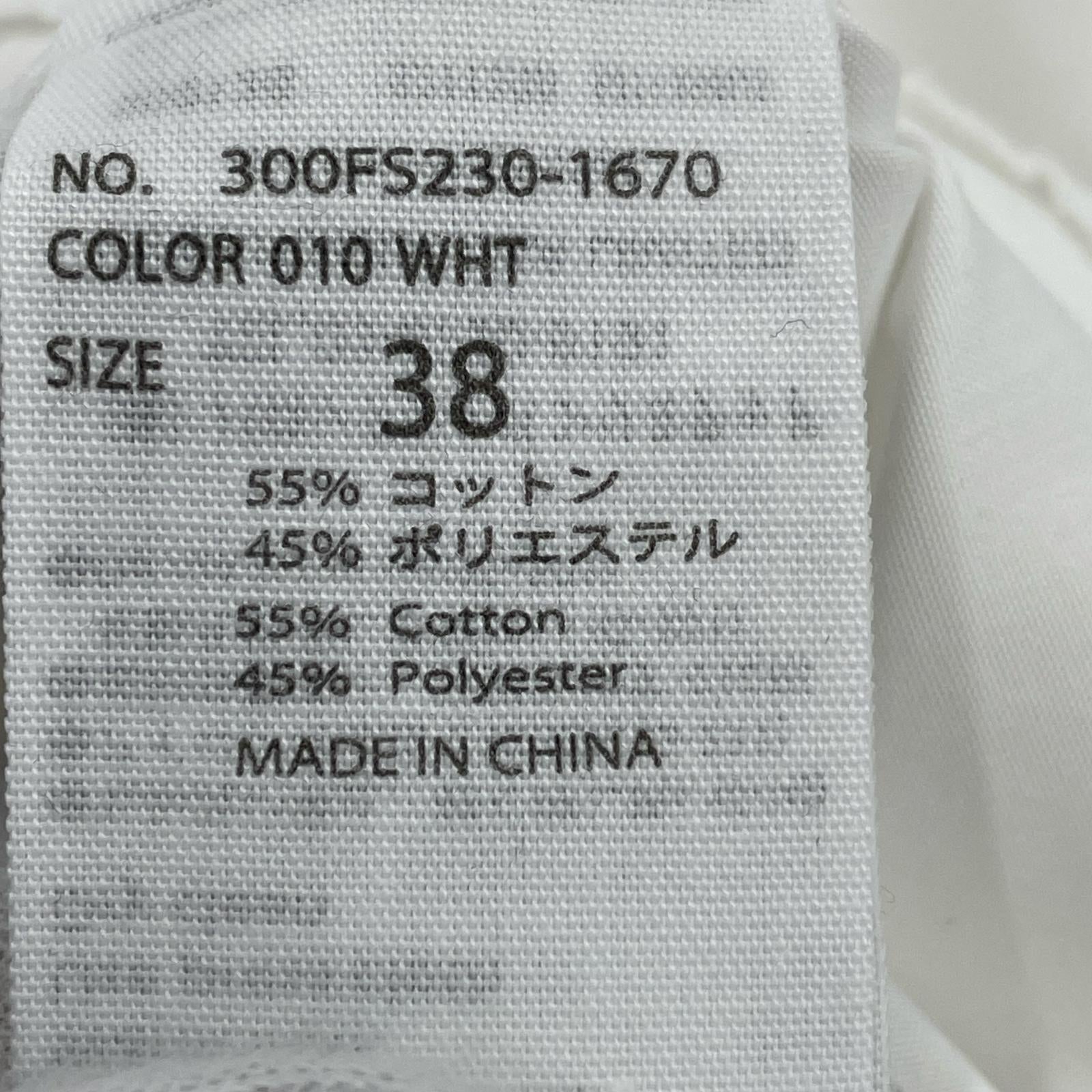 半袖シャツ フリル付き フレアスリーブ シャツ 38 ホワイト