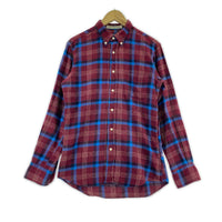 長袖シャツ COMME des GARCONS×INDIVIDUALIZEDSHIRT バックプリント チェックシャツ S 赤系 S