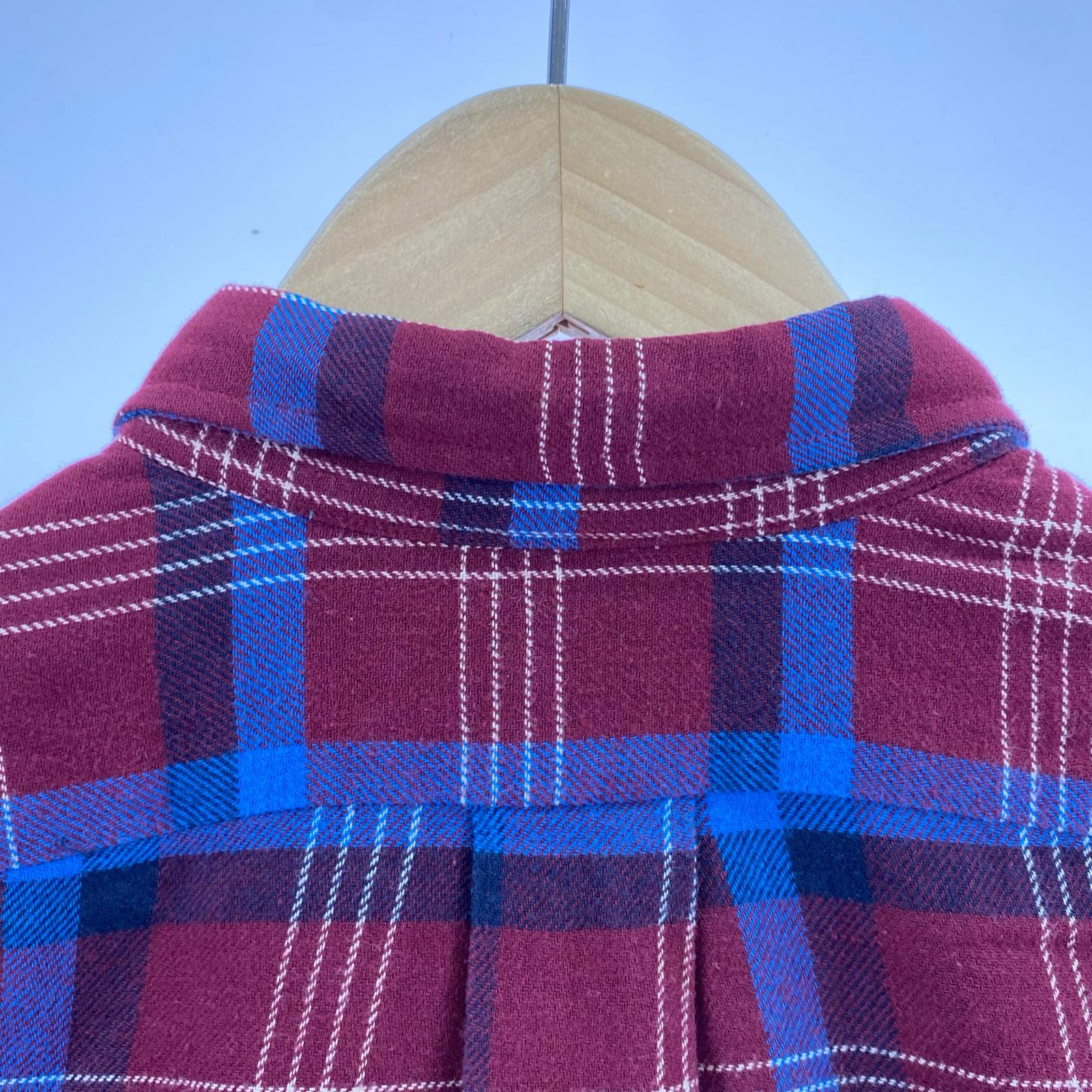 長袖シャツ COMME des GARCONS×INDIVIDUALIZEDSHIRT バックプリント チェックシャツ S 赤系 S