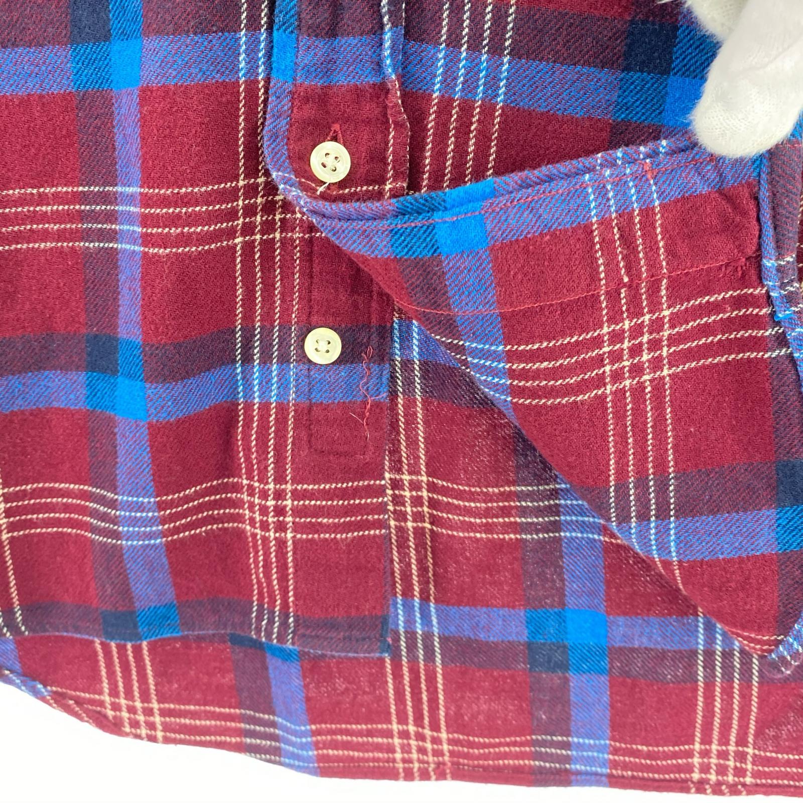 長袖シャツ COMME des GARCONS×INDIVIDUALIZEDSHIRT バックプリント チェックシャツ S 赤系 S