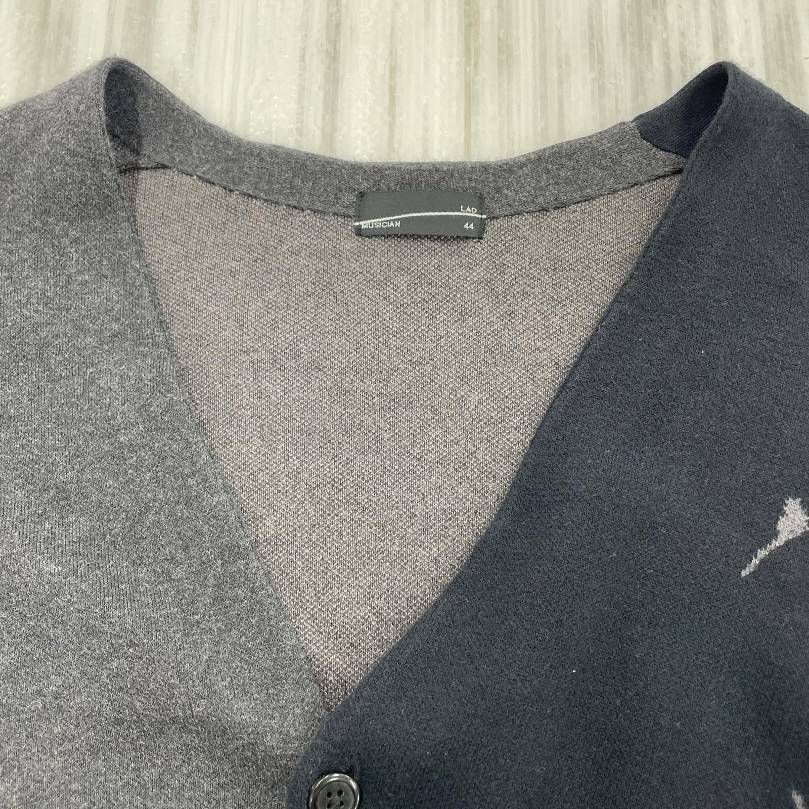 カーディガン COTTON WJQ KNIT CARDIGAN グレー