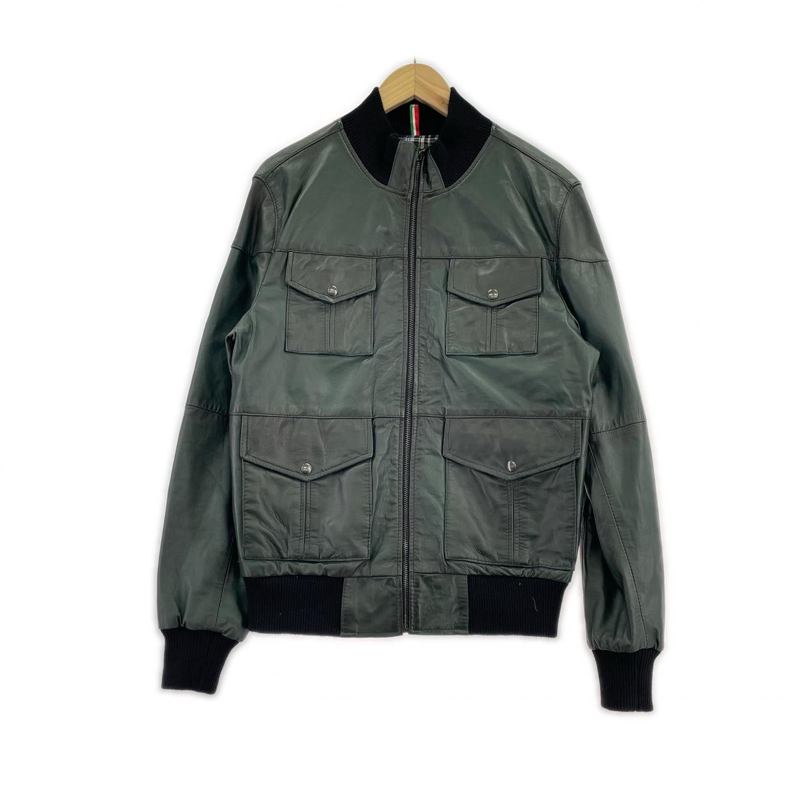 レザージャケット VERA PELLE レザージャケェット M グリーン