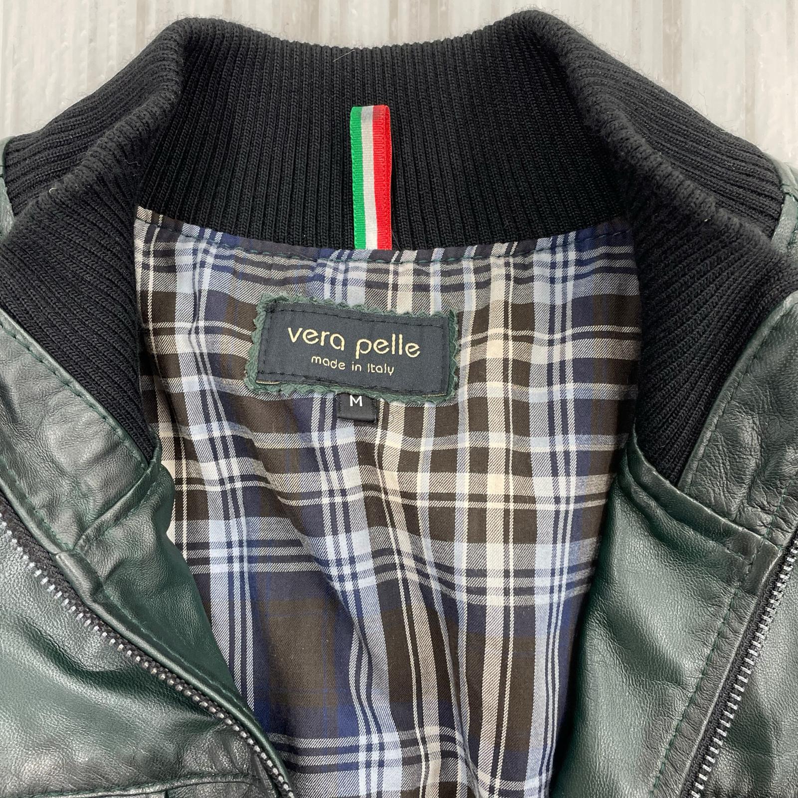レザージャケット VERA PELLE レザージャケェット M グリーン