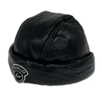 キャップ MONCLER×FRAGMENT HIROSHI FUJIWARA 中綿ワッチキャップ 黒 ブラック