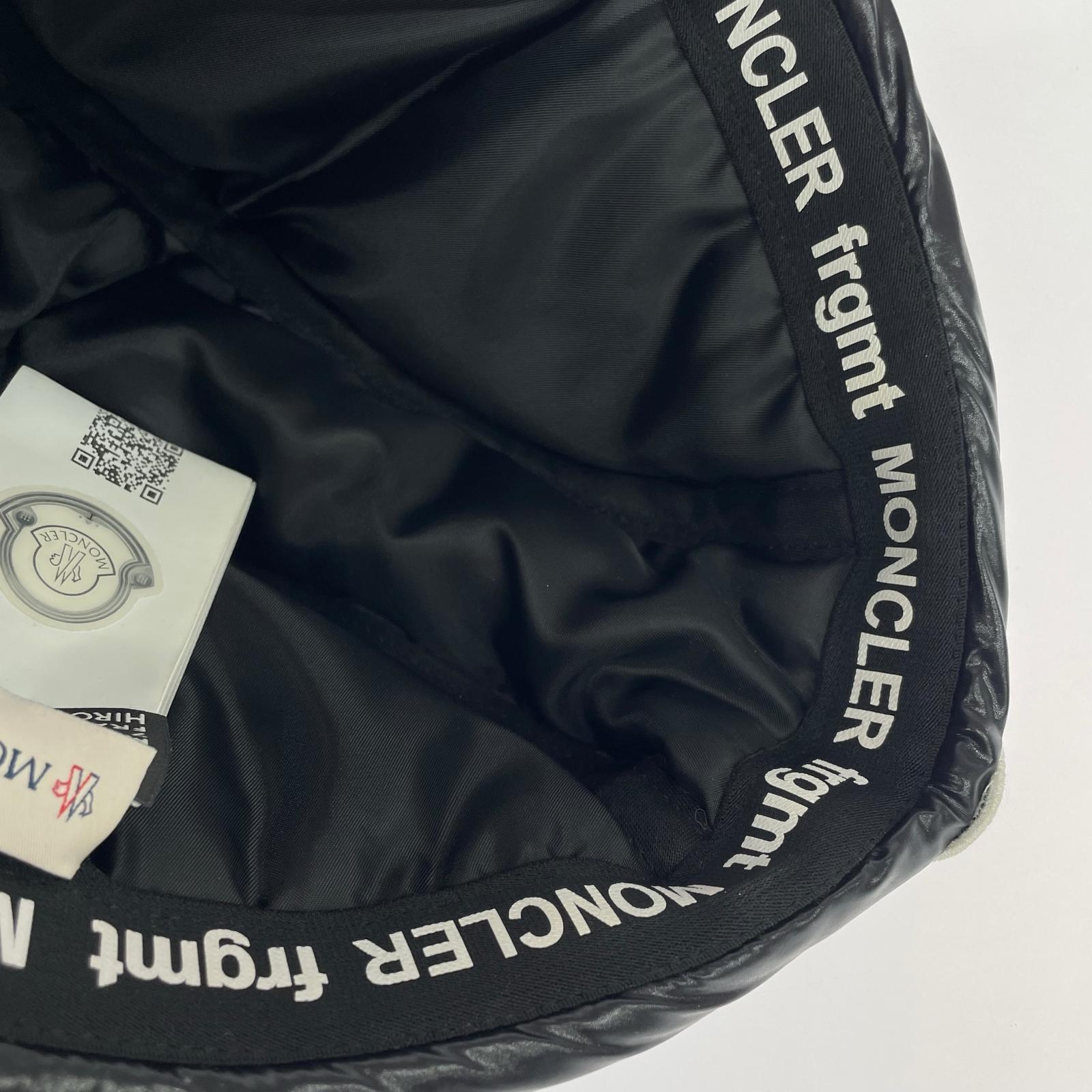 キャップ MONCLER×FRAGMENT HIROSHI FUJIWARA 中綿ワッチキャップ 黒 ブラック