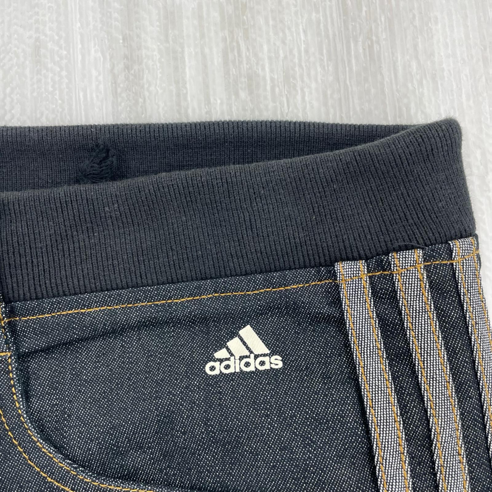 パンツ adidas ｻｲﾄﾞﾗｲﾝﾃﾞﾆﾑﾊﾟﾝﾂ L L ブラック