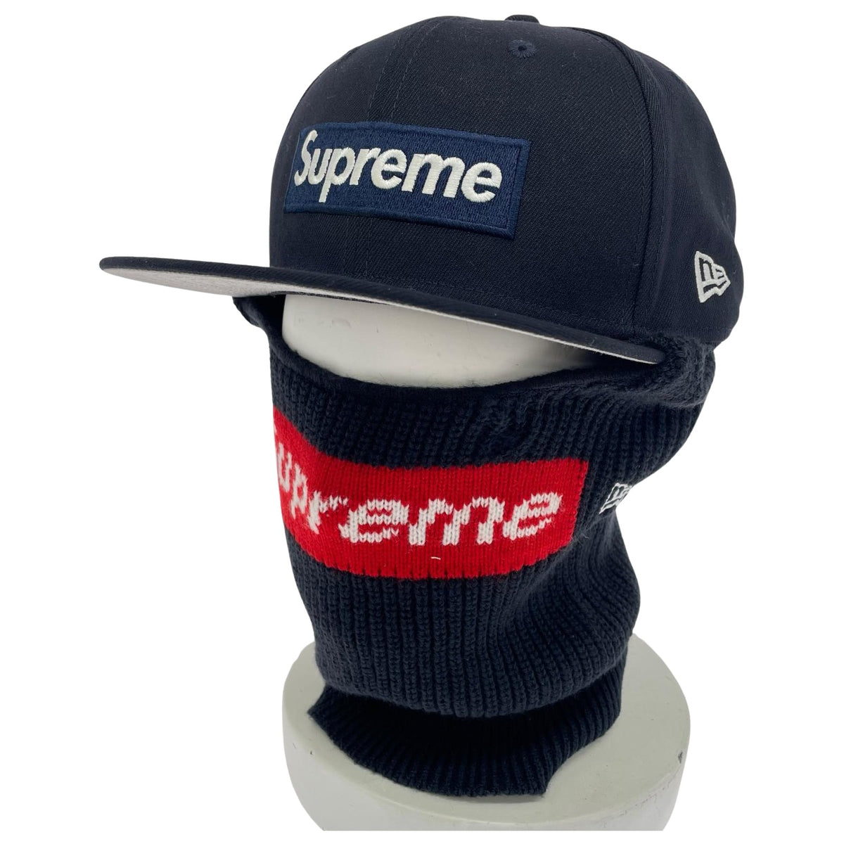 キャップ Supreme Box Logo New Era Balaclava ネイビー