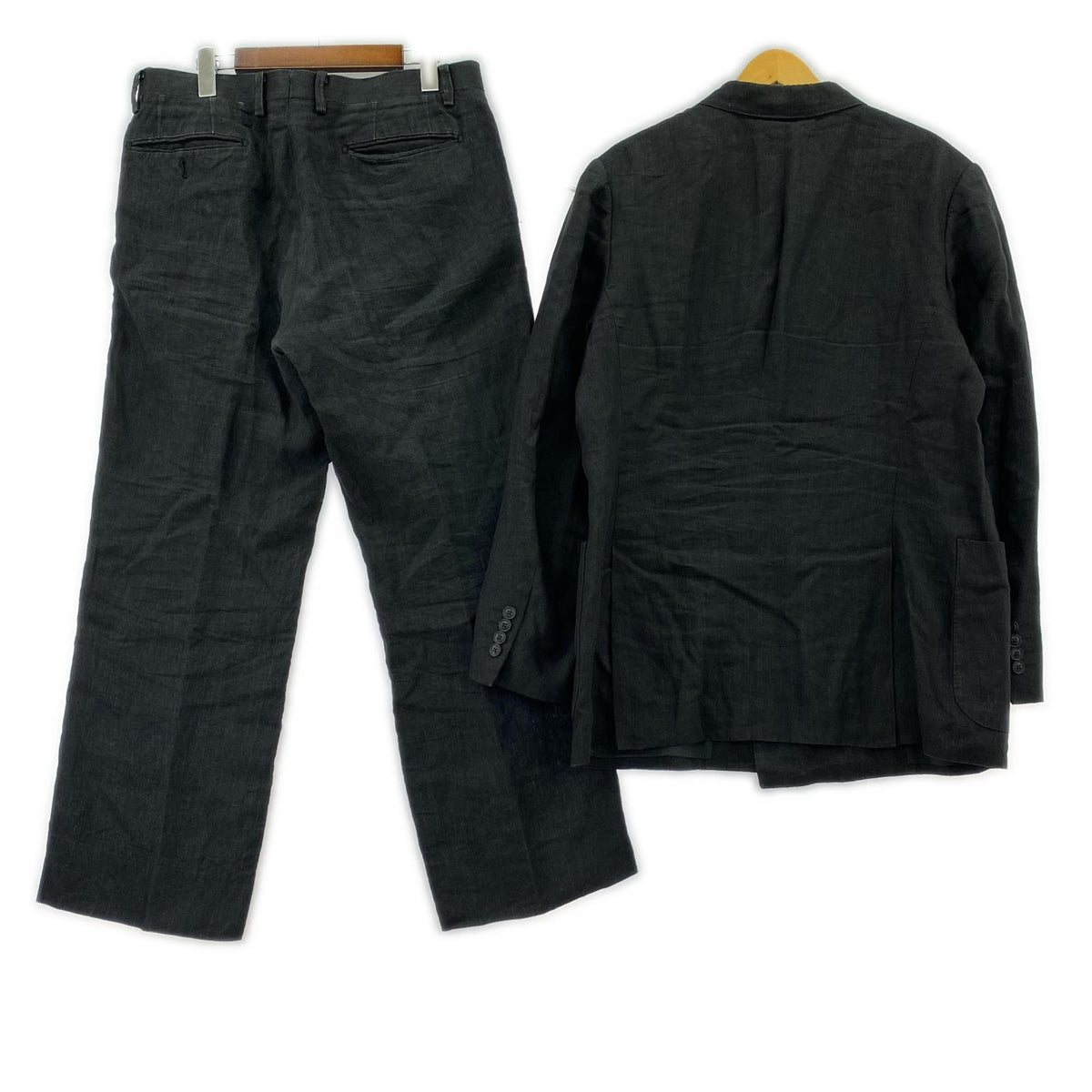 セットアップ 24SS/ﾘﾈﾝ ﾀﾞﾌﾞﾙﾌﾞﾚｽﾃｯﾄﾞｽｰﾂ/3/Z01-08001 3 ブラック