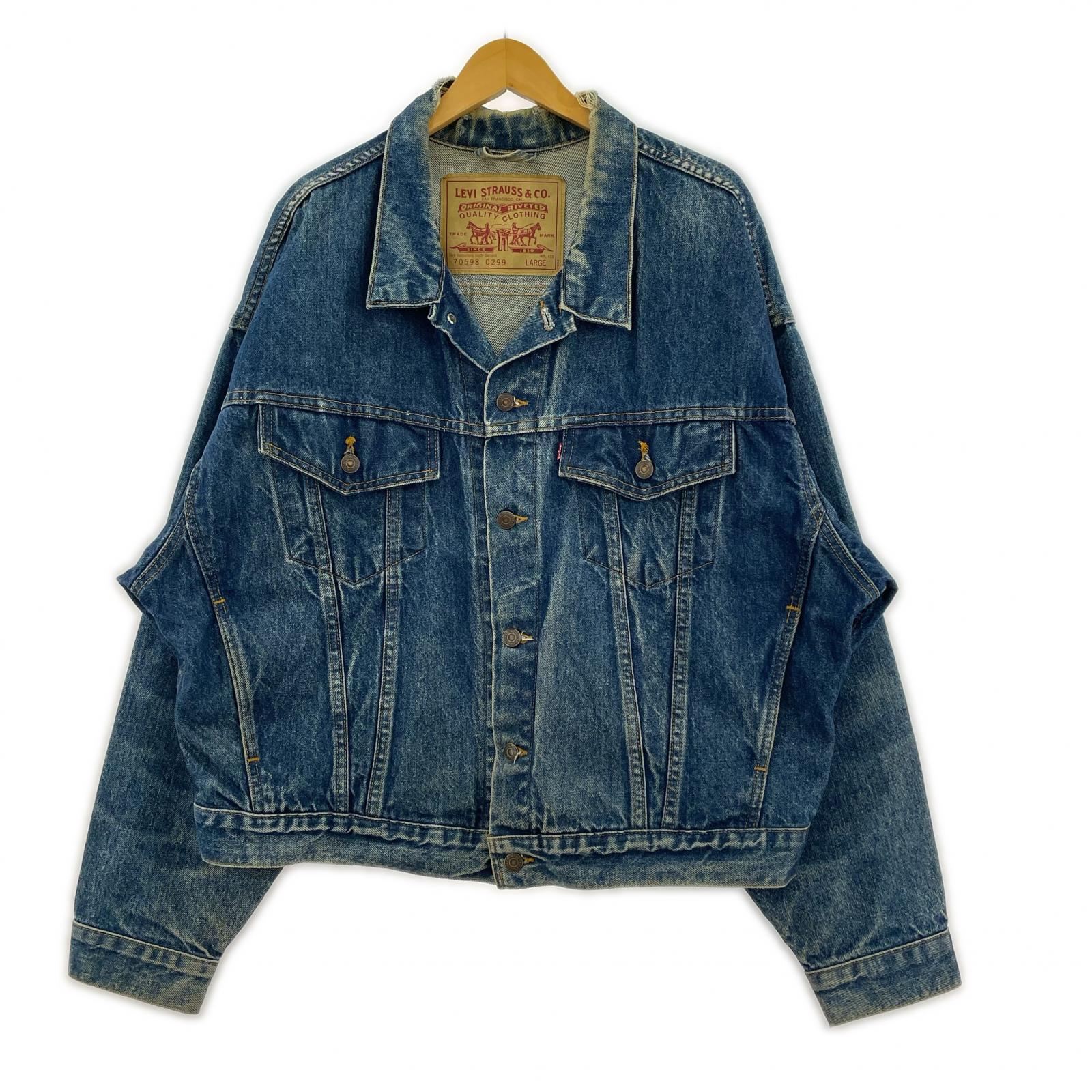 デニムジャケット 90s 70598 デカパッチ Ｌ アメリカ製 L