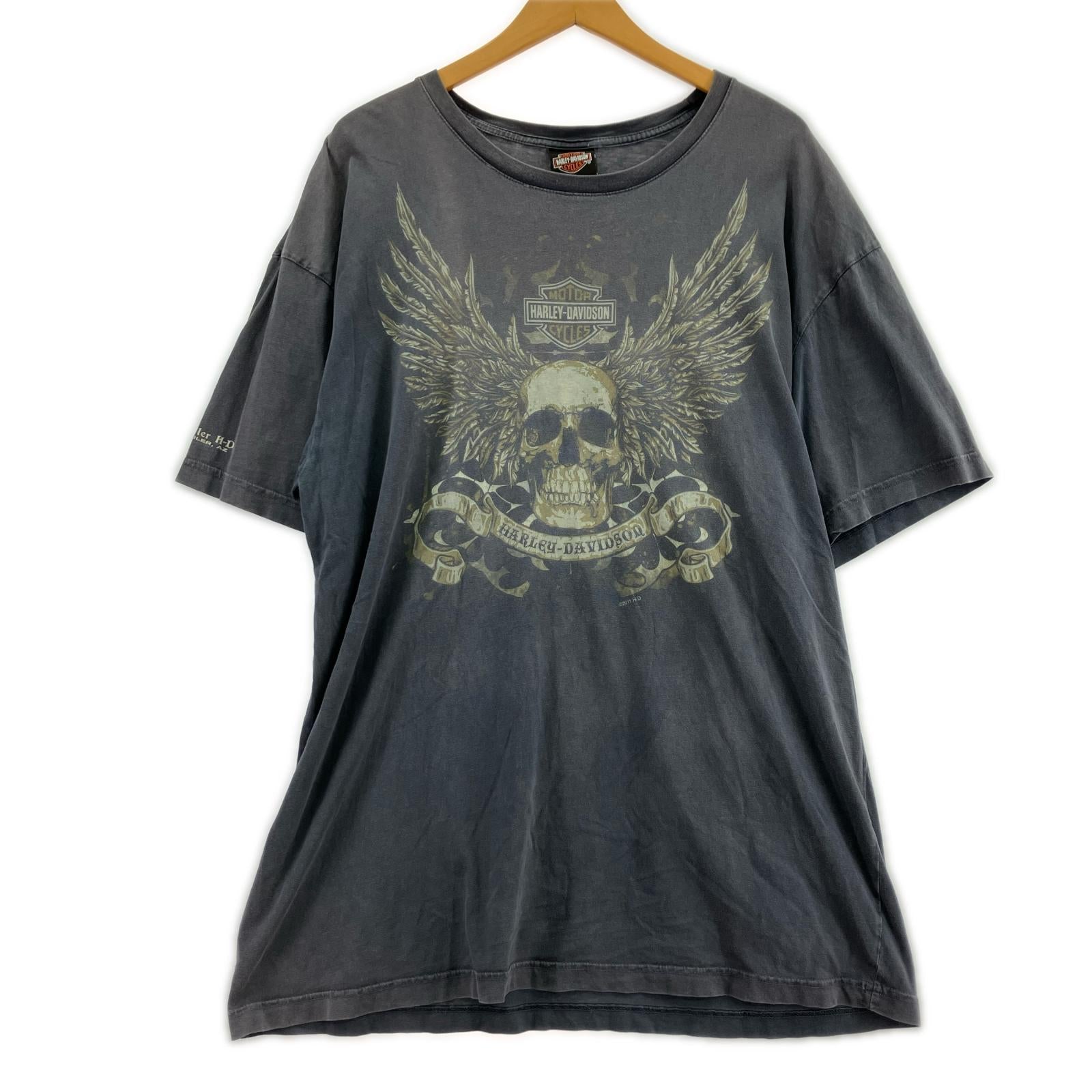 半袖Ｔシャツ 2011 Harley-Davidson スカルプリントS/Sカットソー グレー