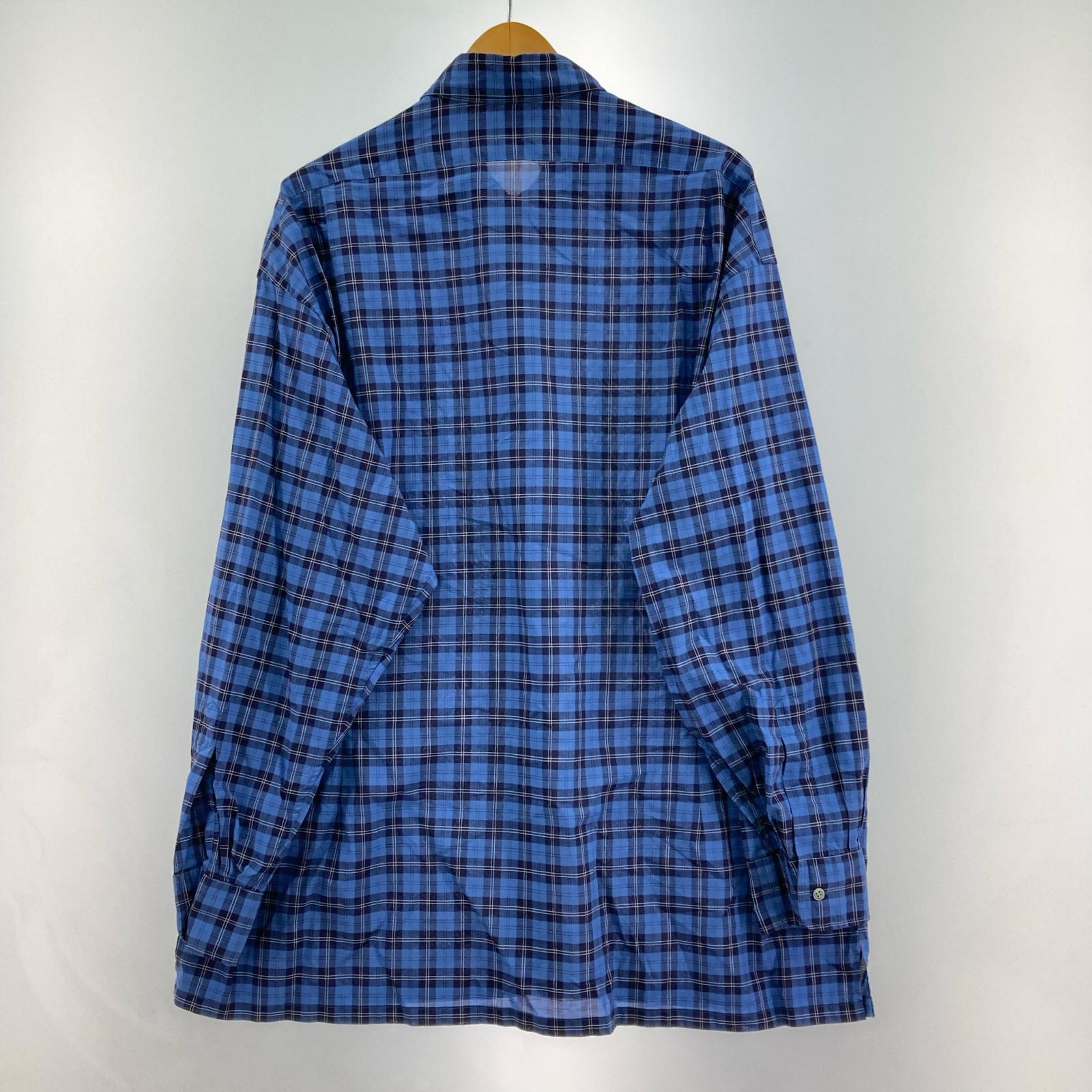 長袖シャツ THOMAS MAISON生地 チェックシャツ フリー ブルー